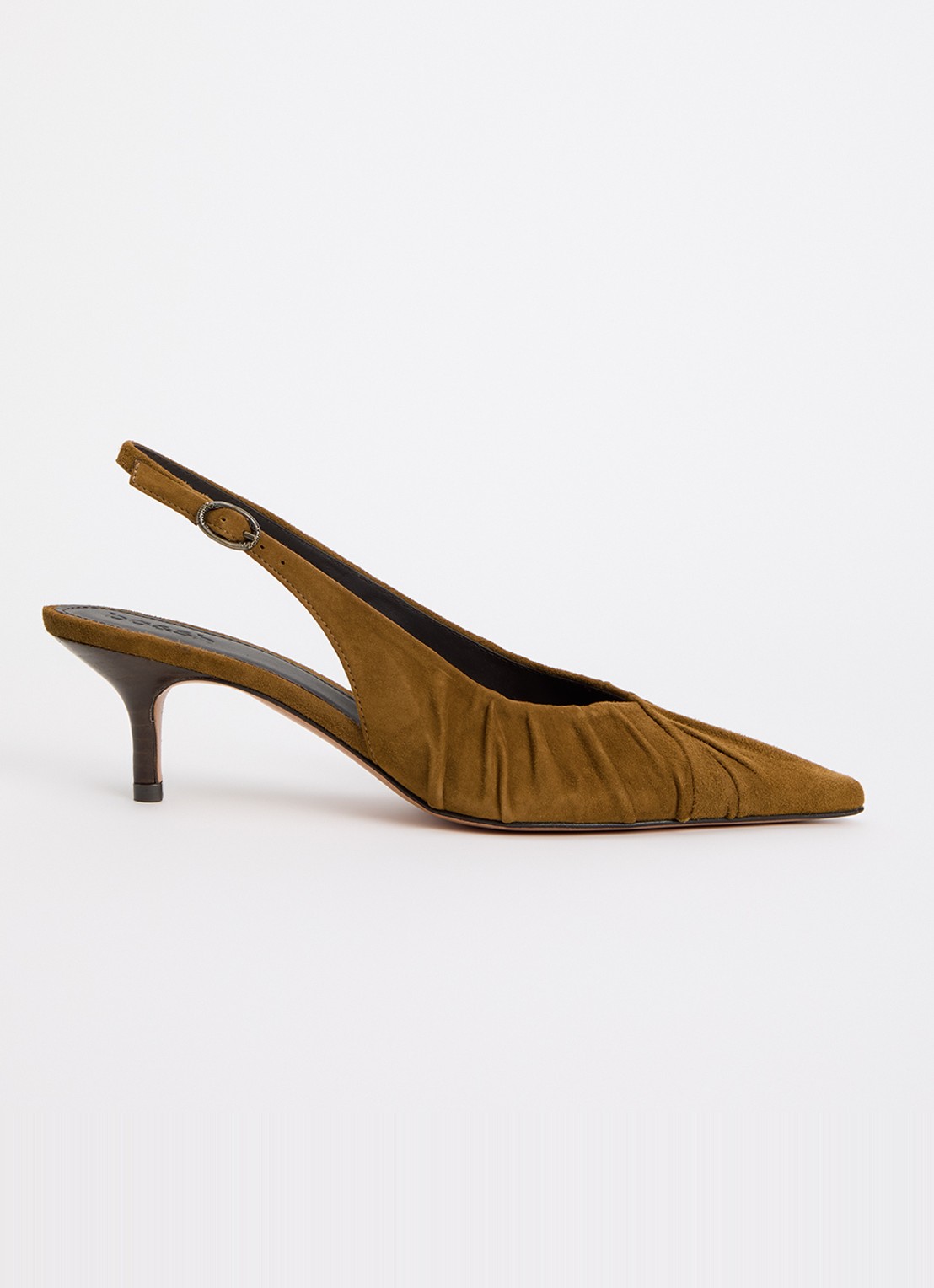 ba&sh Cidney slingback van suède  - voorkant 5 cognac