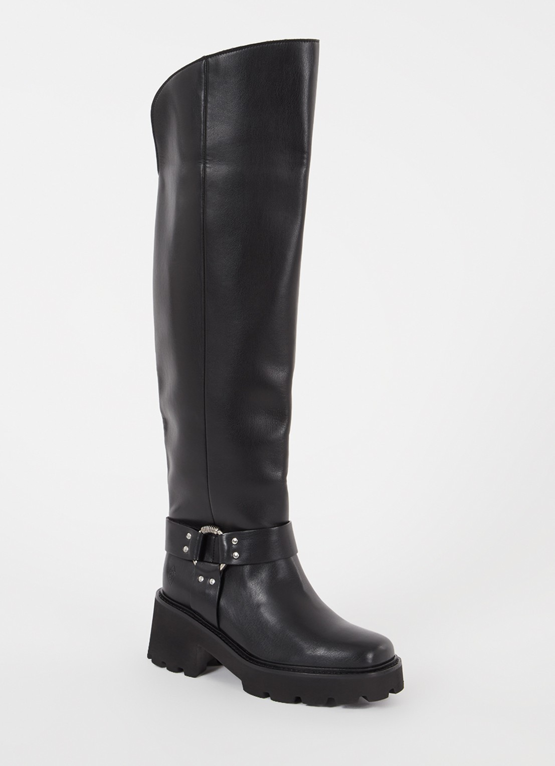 ba&sh Ciker overknee laars met gespdetail - voorkant 7 zwart
