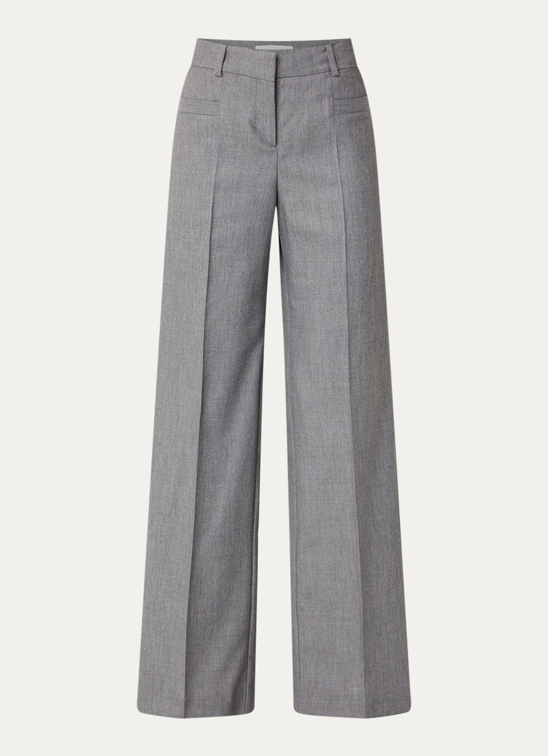 ba&sh Cistachio mid waist straight fit broek met steekzakken - voorkant 3 grijsmele