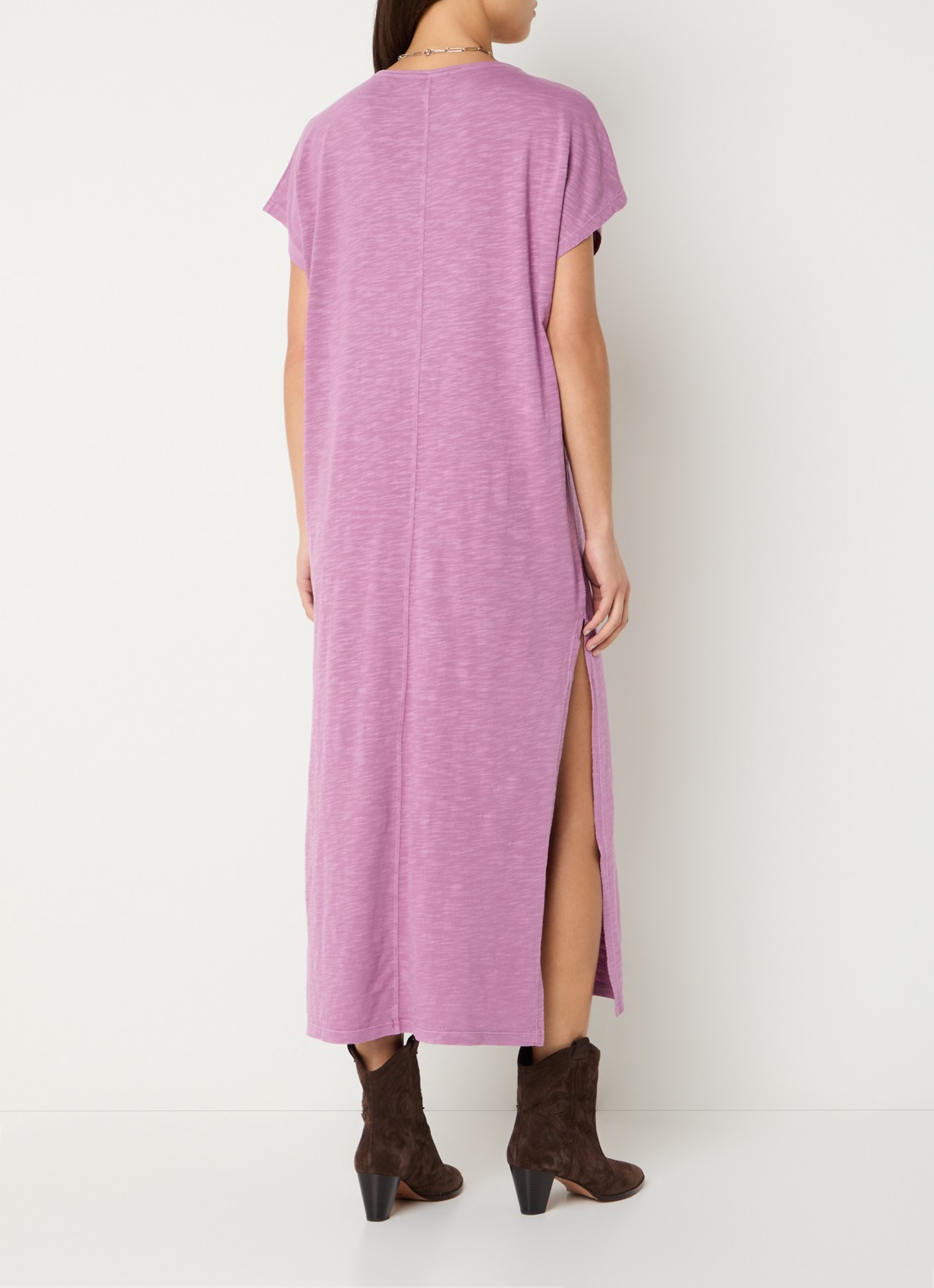 ba&sh Civia midi T-shirt jurk met logo - achterkant 4 roze