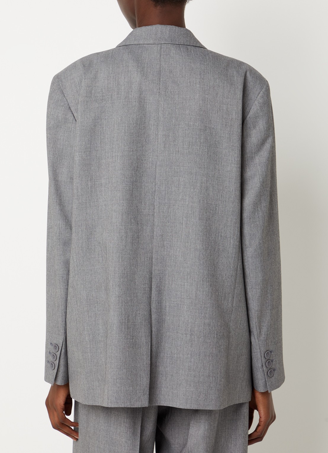 ba&sh Claro blazer in wolblend met klepzakken - achterkant 2 grijsmele