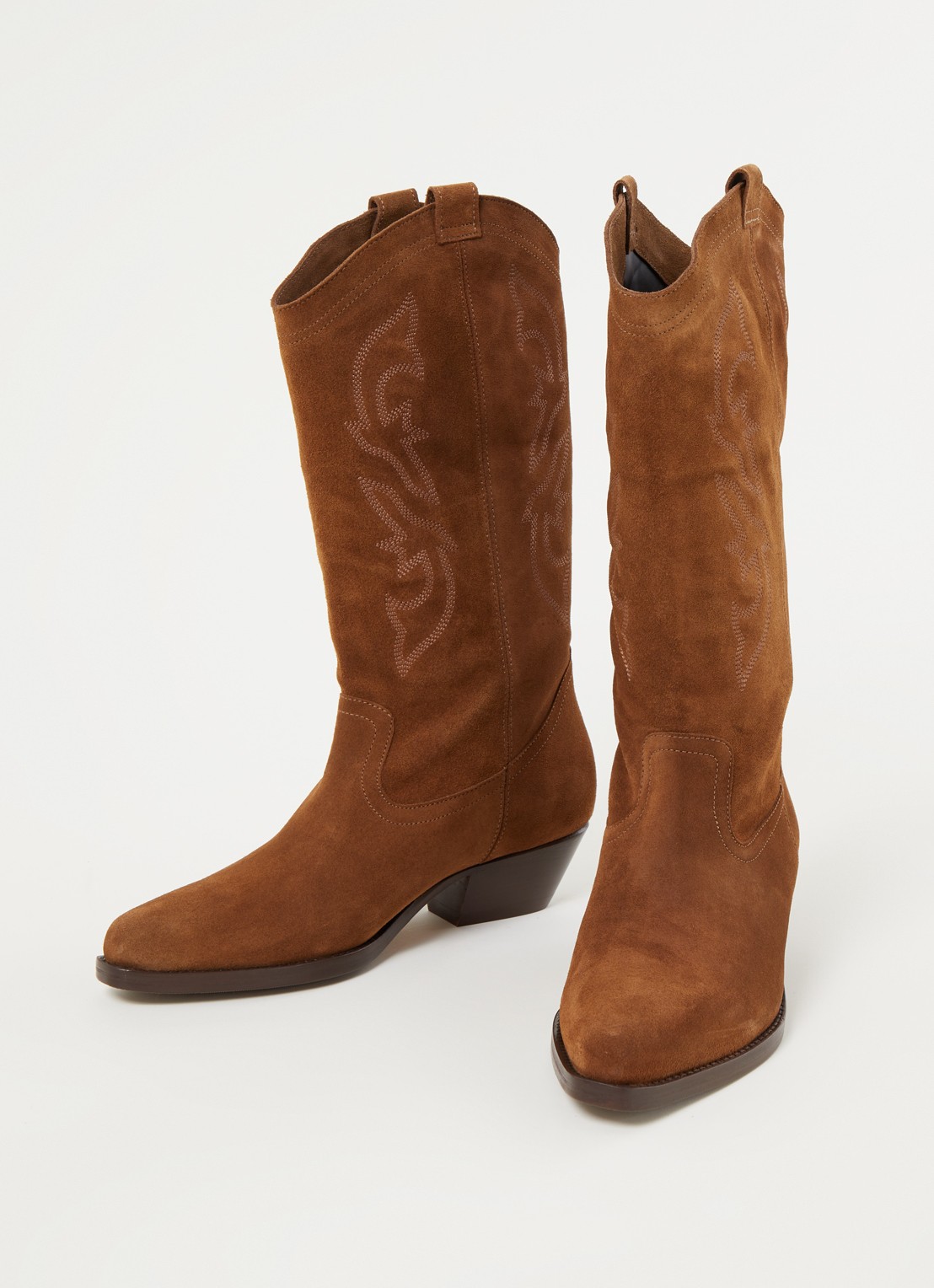 Ba&sh Claurys cowboylaars van suède - detail 2 cognac