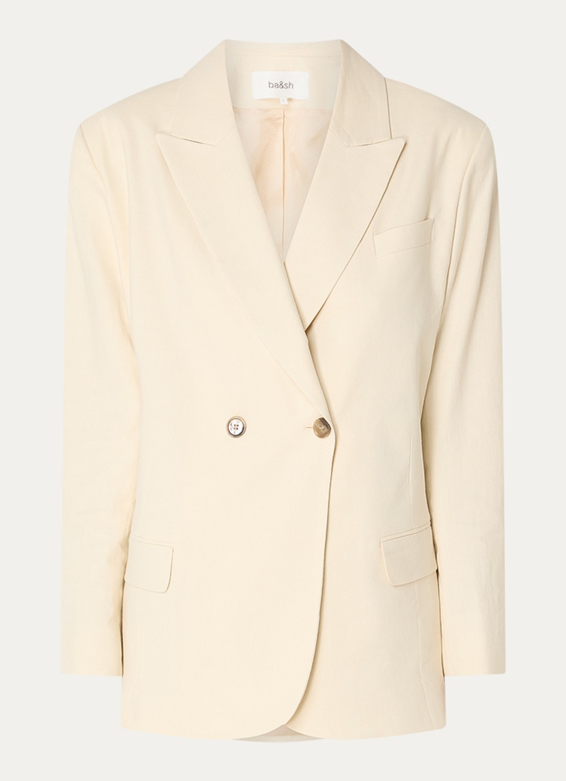 ba&sh Clay getailleerde blazer met klepzakken - voorkant vanillegeel