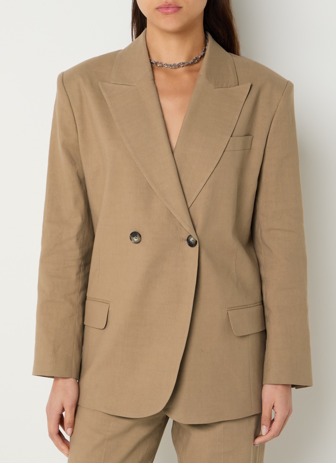 ba&sh Clay getailleerde blazer met klepzakken - detail 3 camel