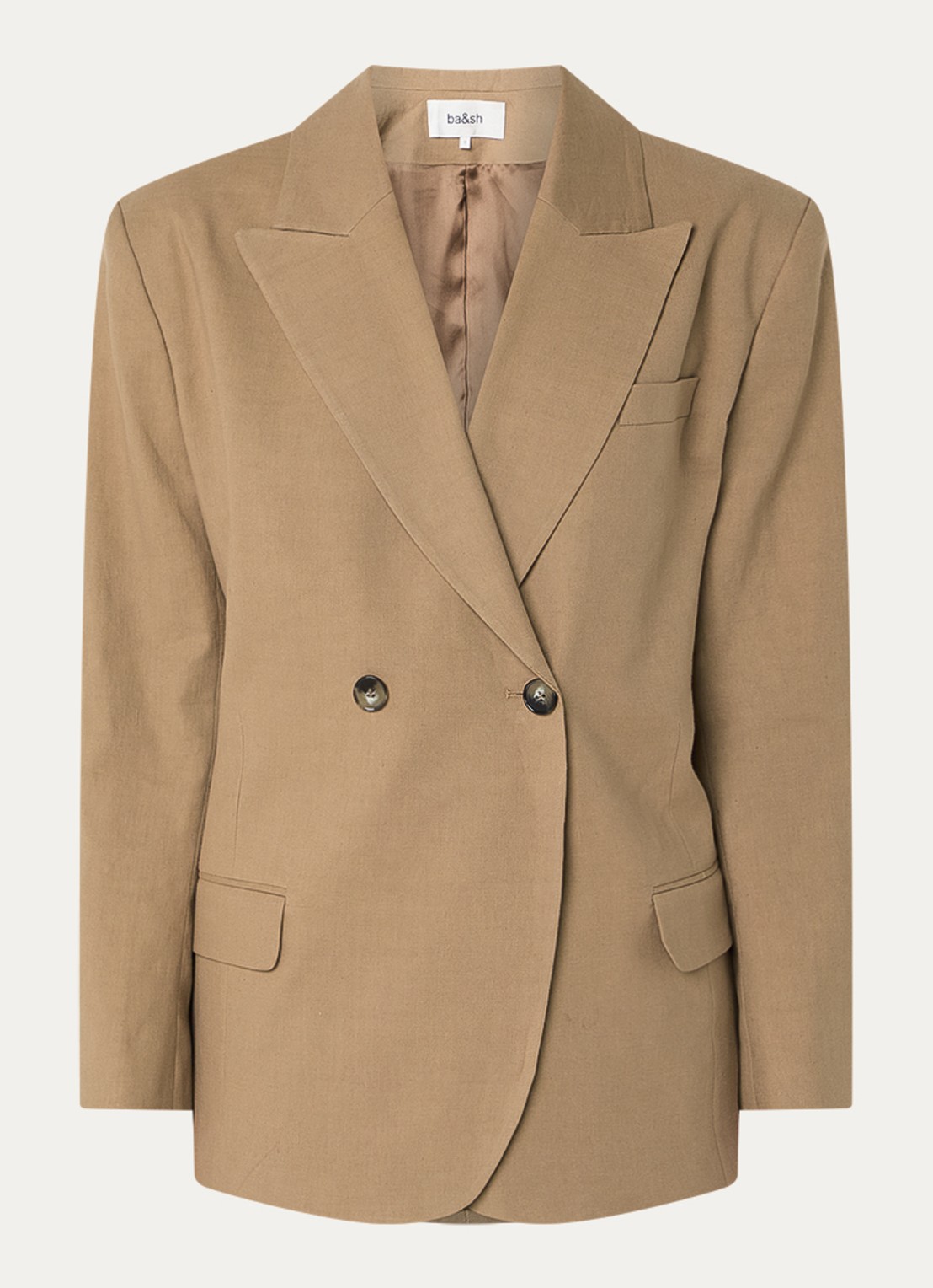 ba&sh Clay getailleerde blazer met klepzakken - voorkant camel