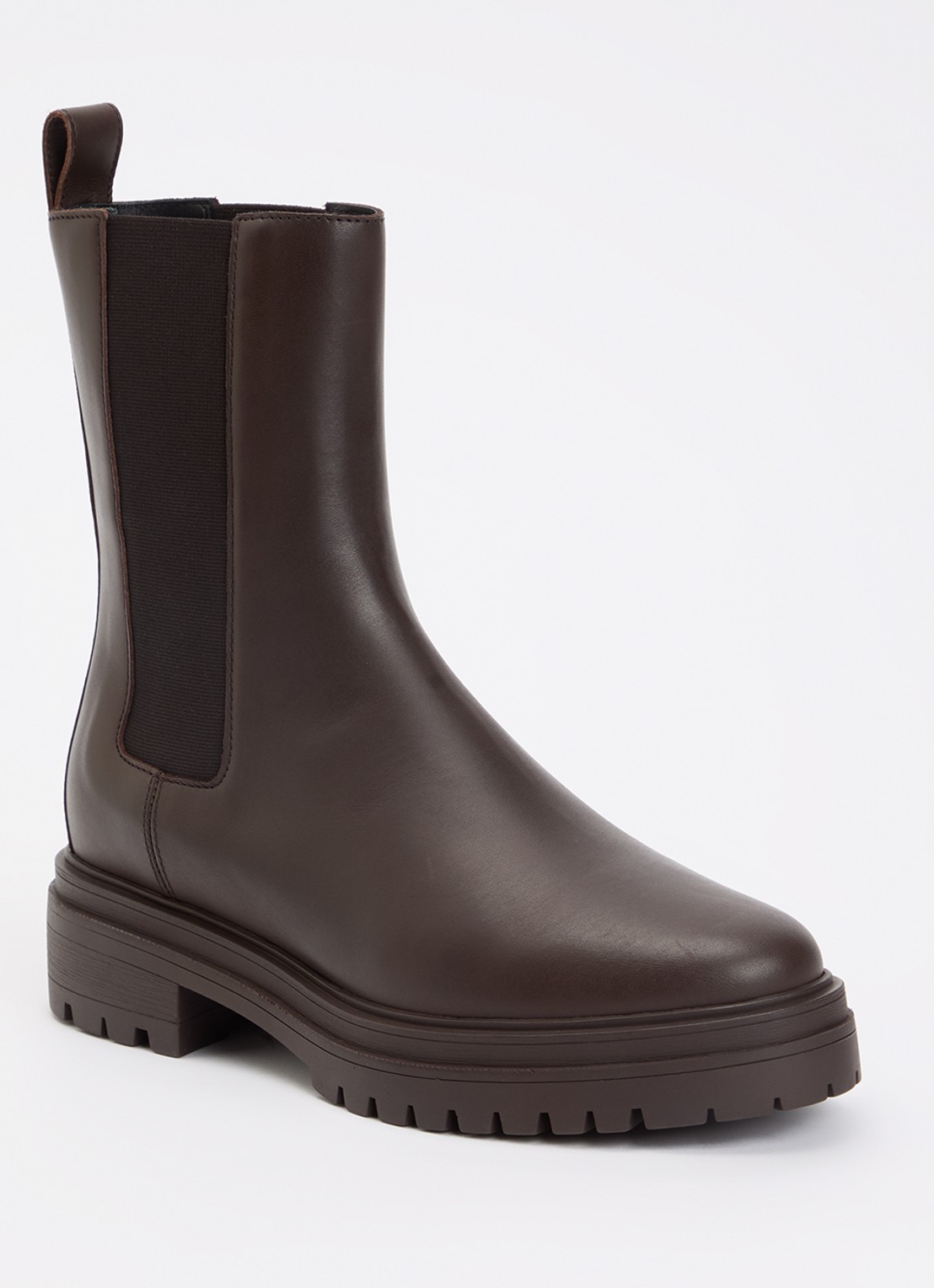 ba&sh Coda chelsea boot van leer - voorkant 2 donkerbruin