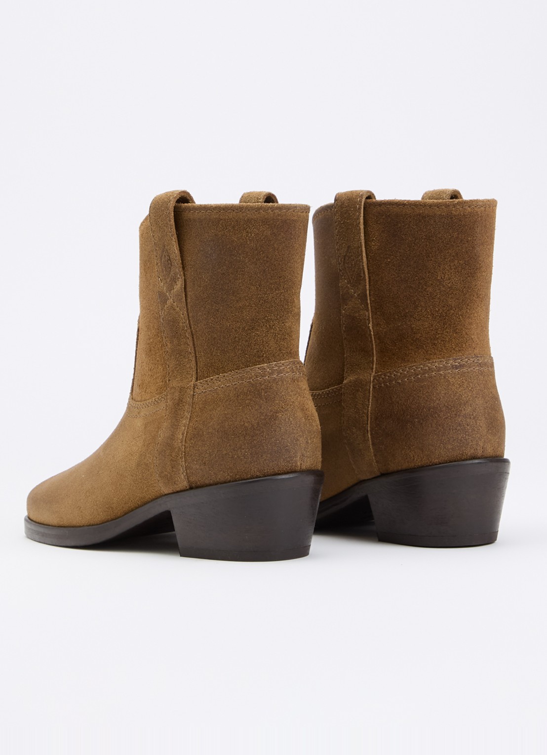 ba&sh Cody enkellaarsje van suède - achterkant 4 beige