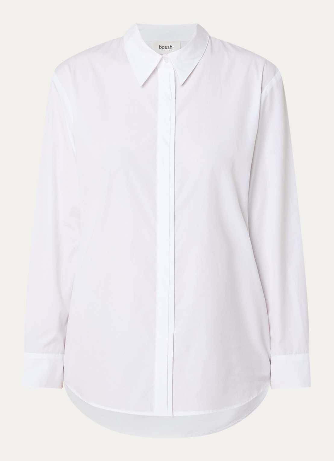 ba&sh Cola blouse met kraag - voorkant 3 wit