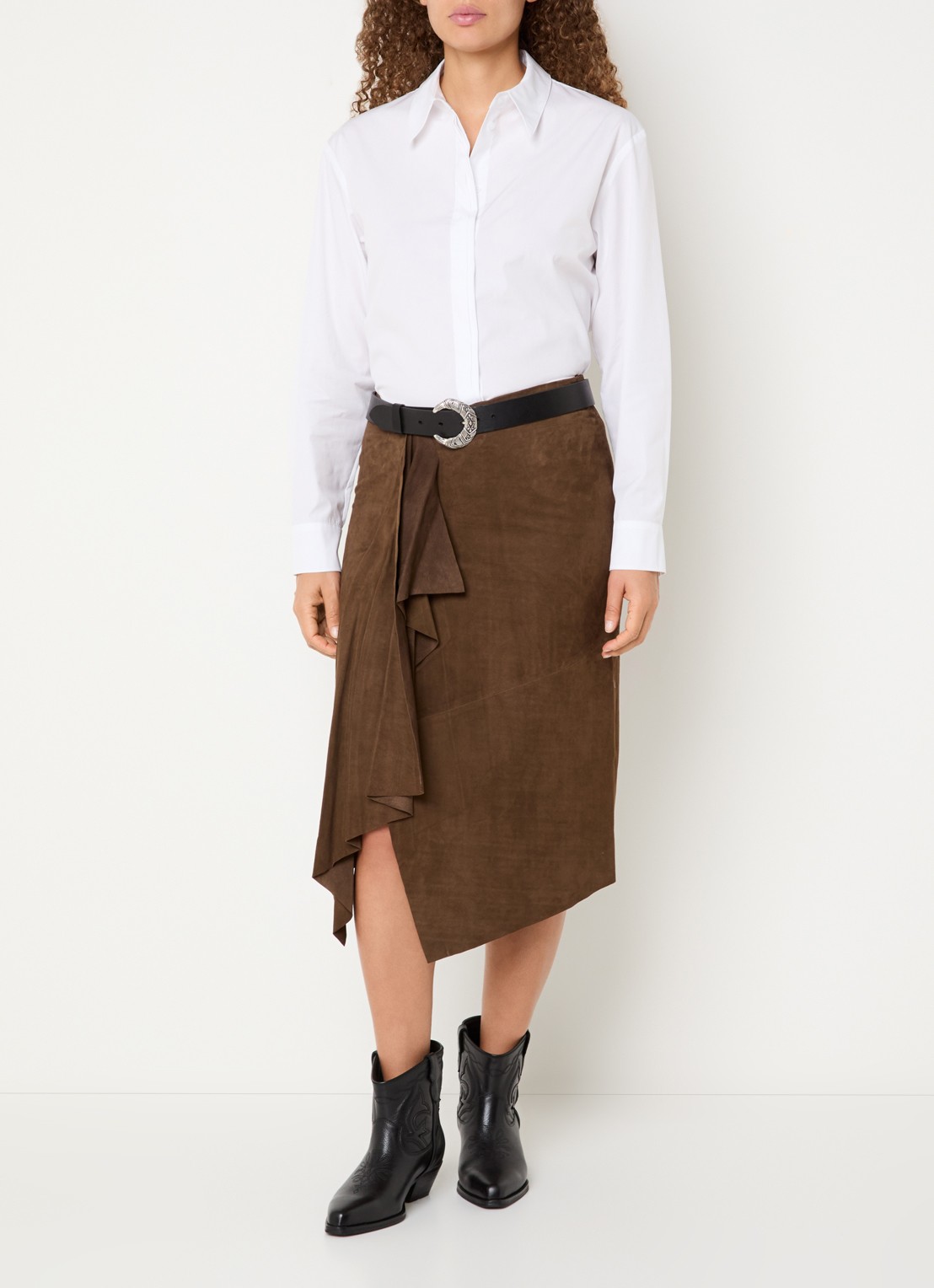 ba&sh Cola blouse met kraag - voorkant 4 wit