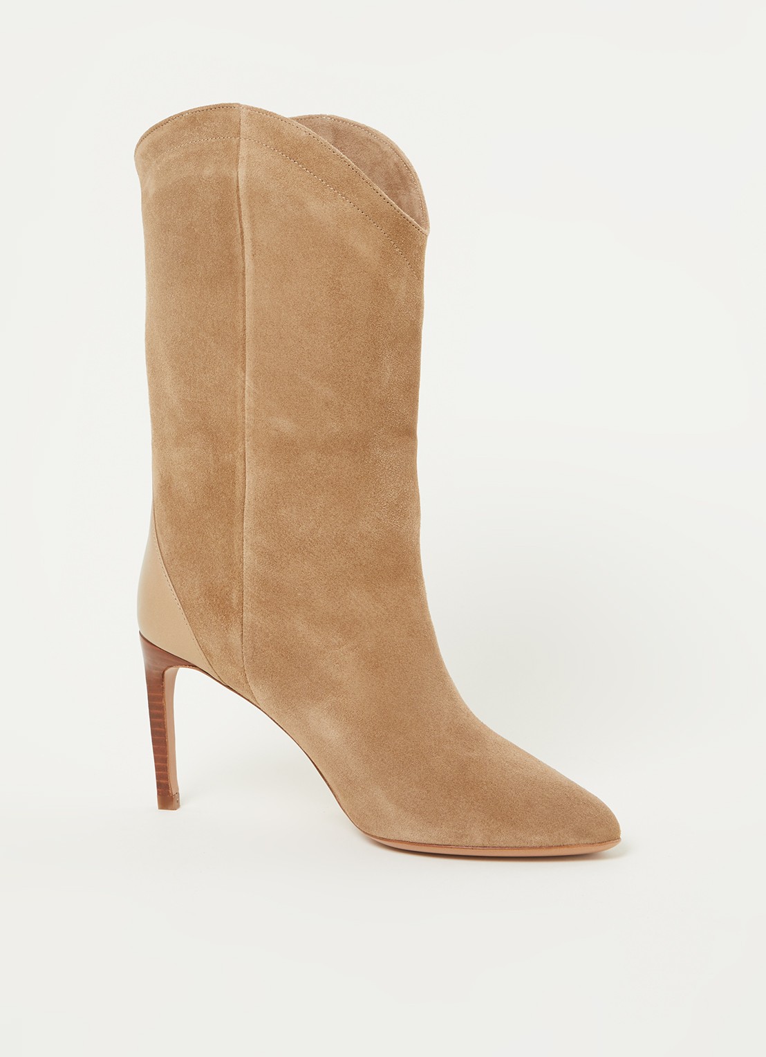 Ba&sh Copellia laars van suède - voorkant beige