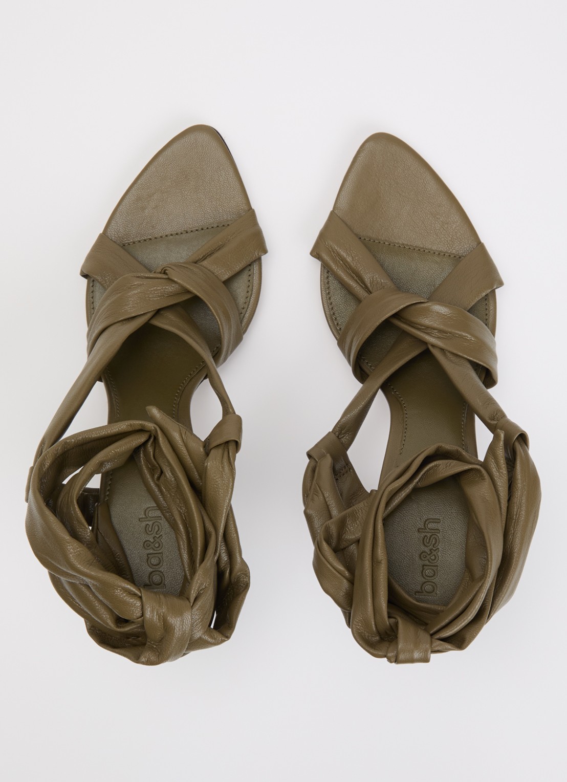 ba&sh Covilla sandalette - detail 3 mosgroen