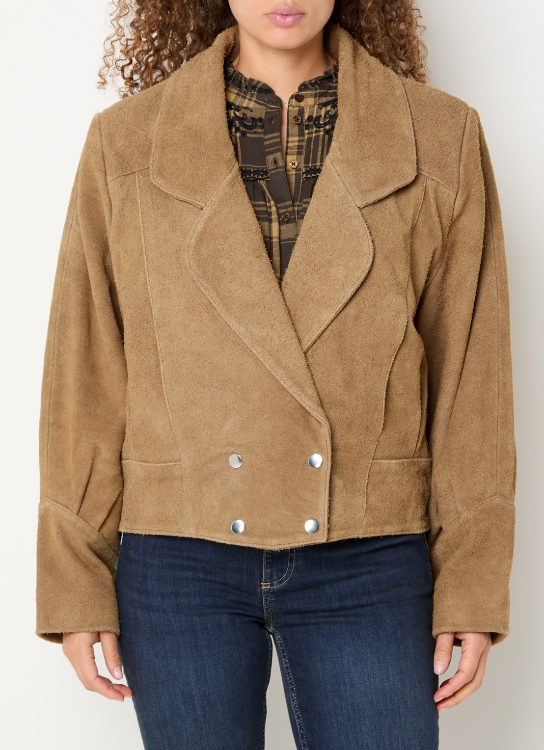 ba&sh Cowy jack met steekzakken - detail camel