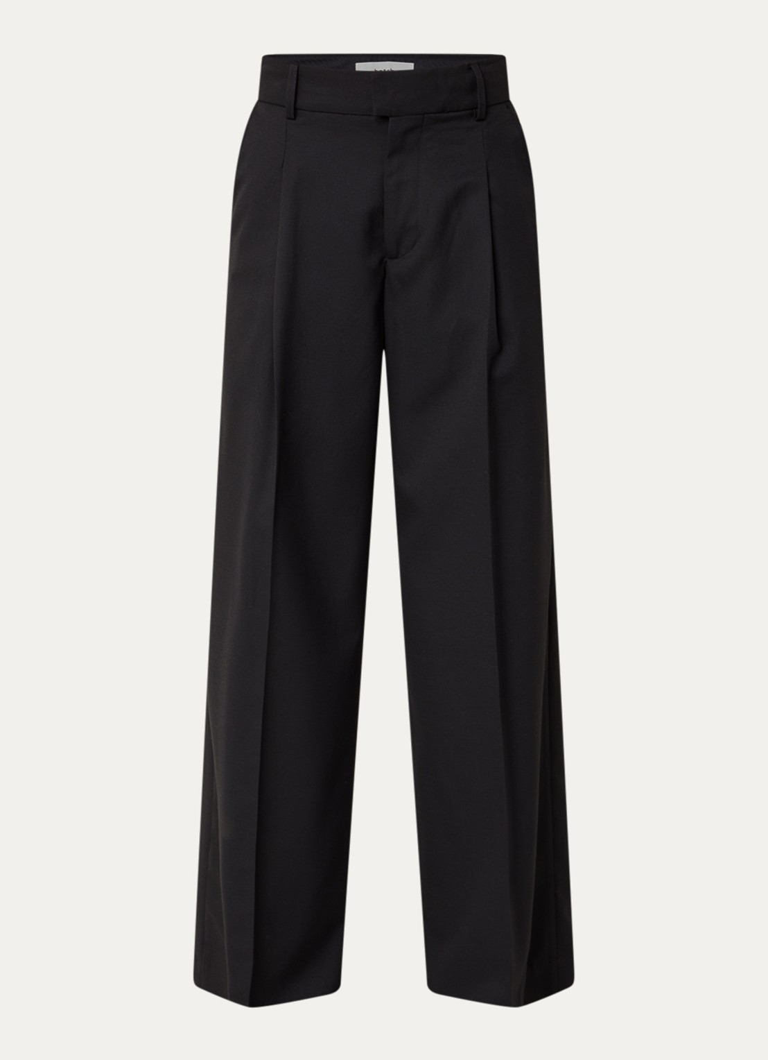 ba&sh Cravy high waist wide fit broek in wolblend - voorkant 2 zwart