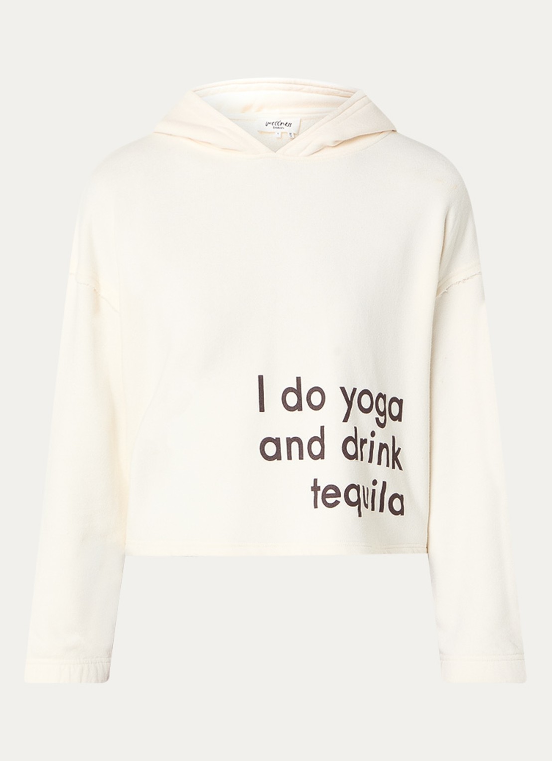 ba&sh Cropped hoodie met print - voorkant 2 gebroken wit