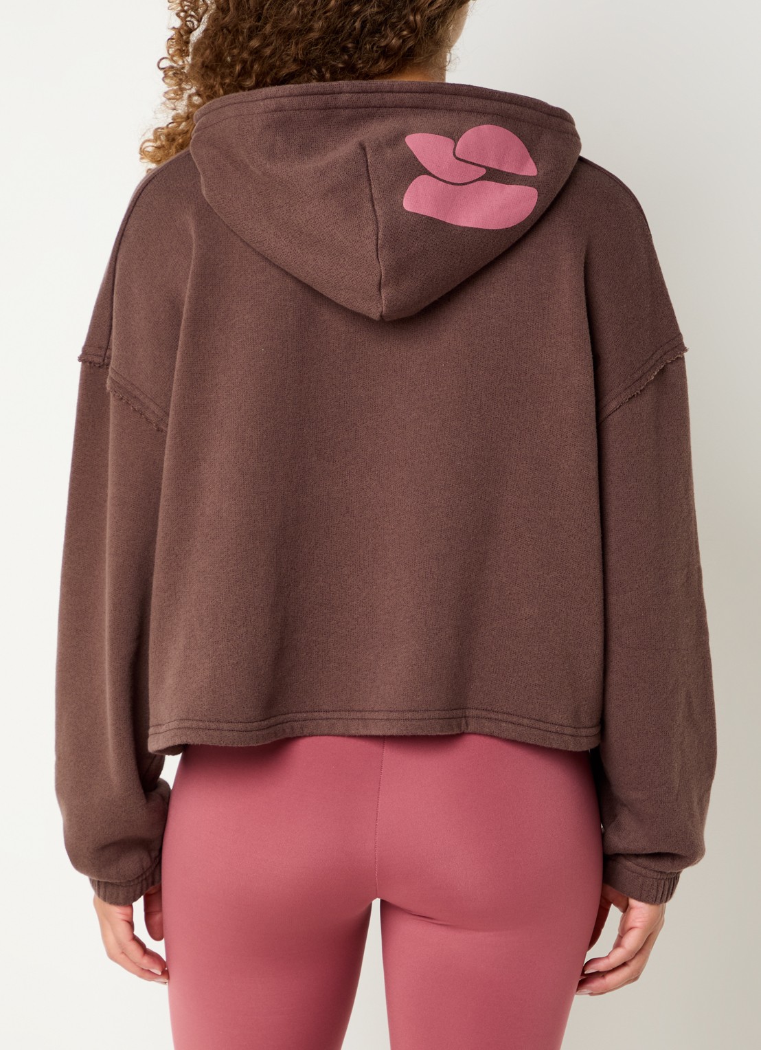 ba&sh Cropped hoodie met print - achterkant 5 bruin