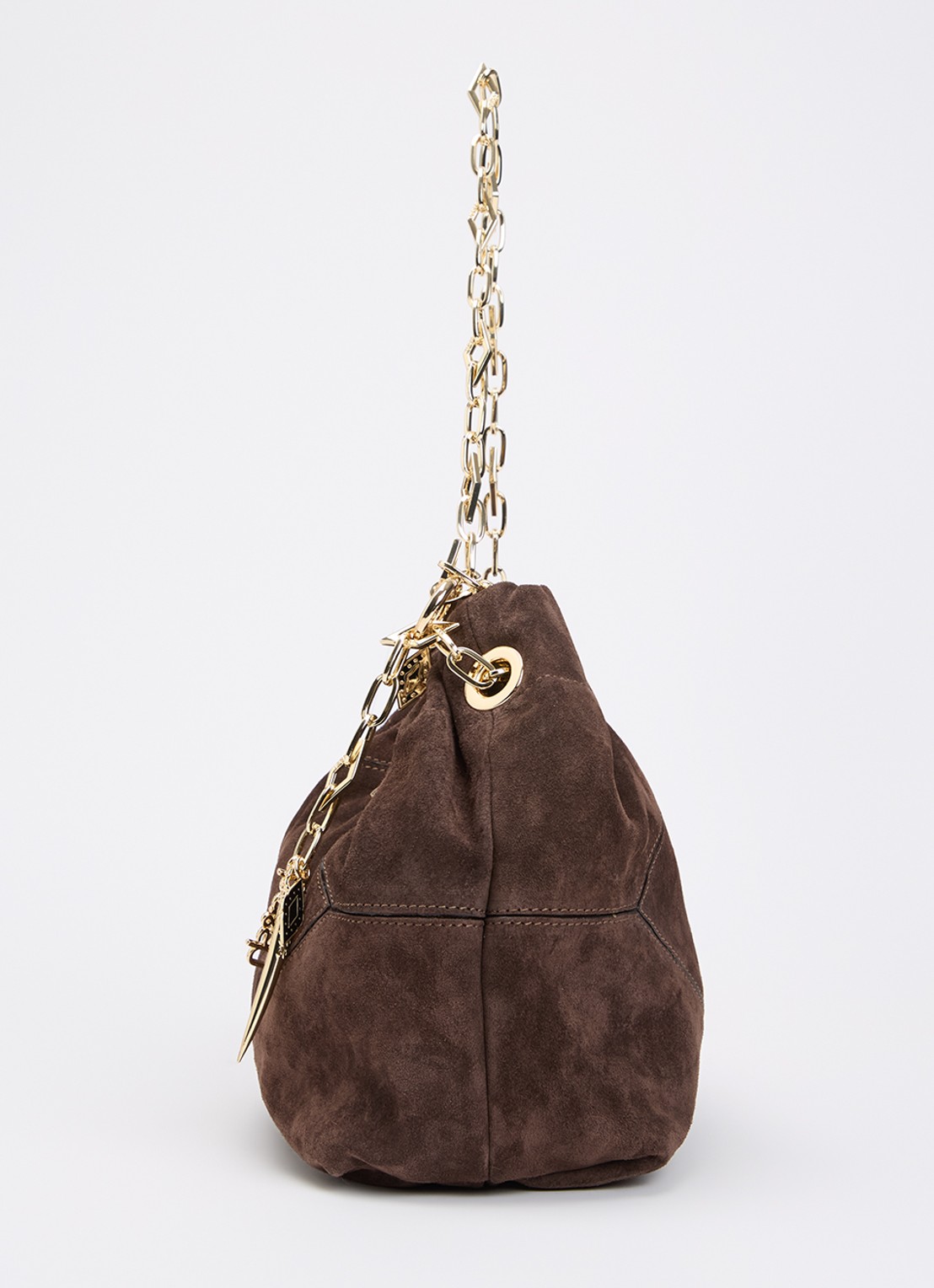 ba&sh Crossbodytas van suède - detail 4 donkerbruin