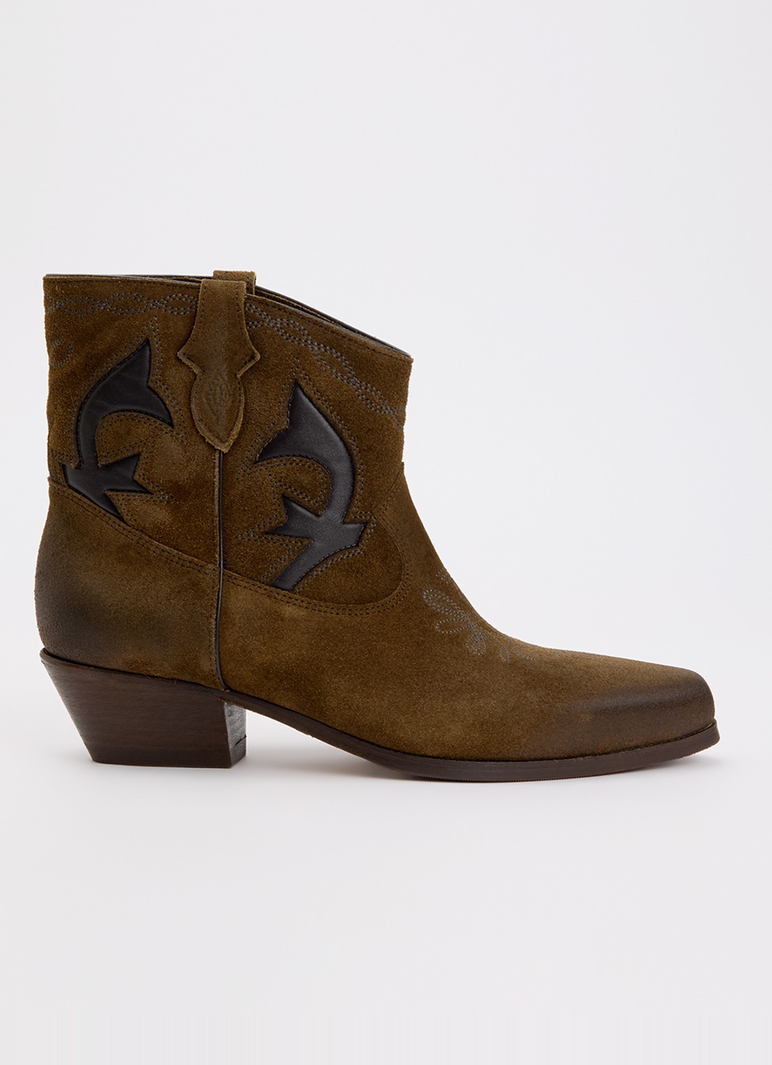 ba&sh Curtis cowboylaars van suède met details van leer - voorkant bruin