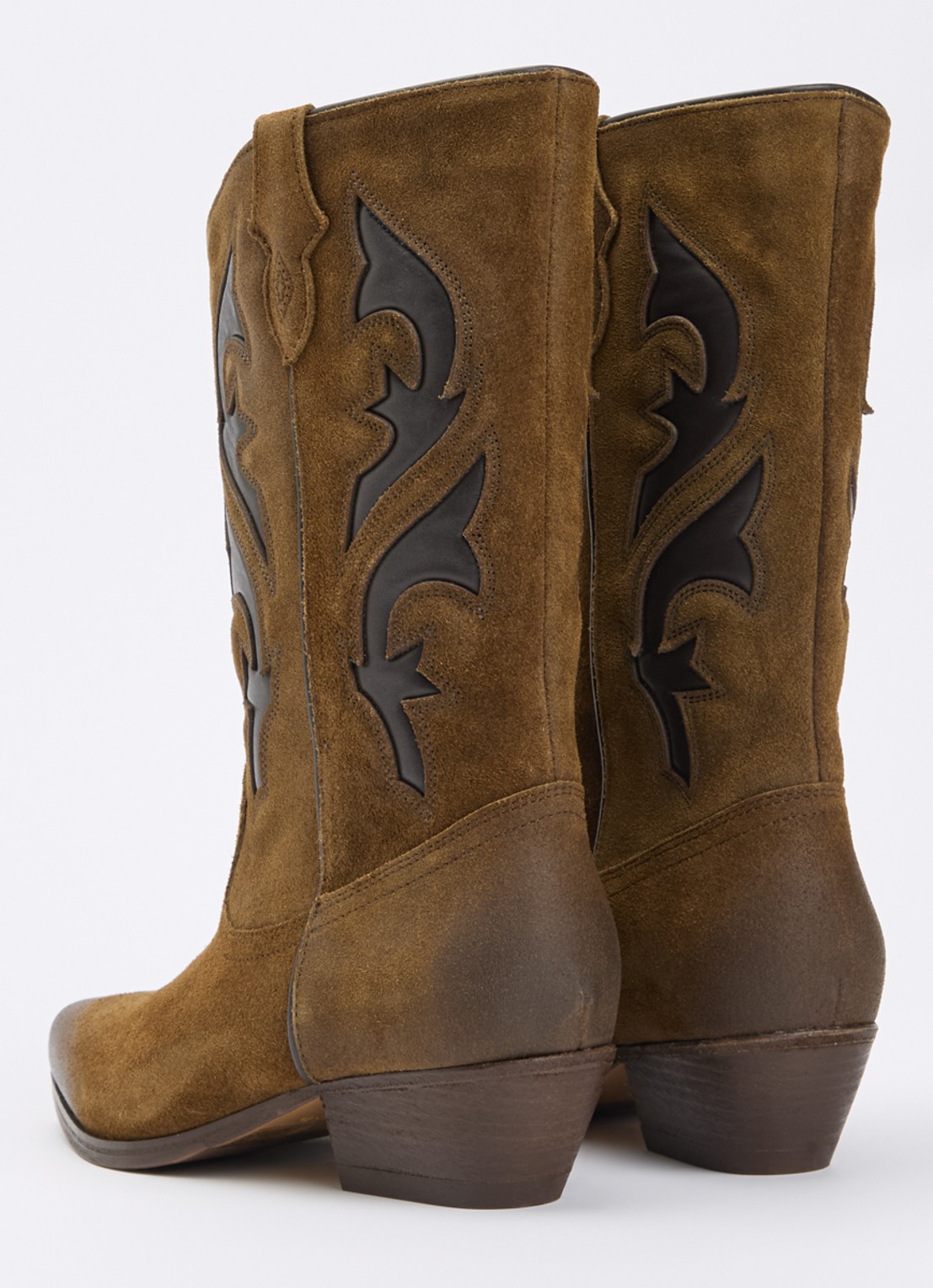 ba&sh Curtis cowboylaars van suède met details van leer - achterkant 3 bruin