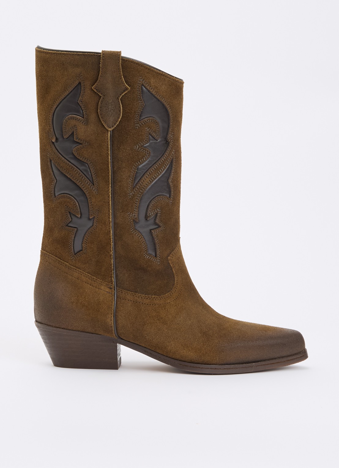 ba&sh Curtis cowboylaars van suède met details van leer - voorkant 4 bruin