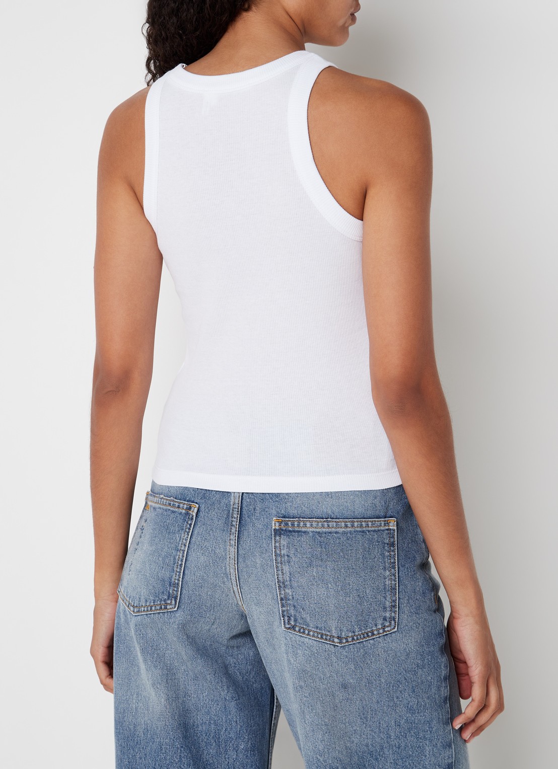 Ba&sh Cynda tanktop met ribstructuur - achterkant wit