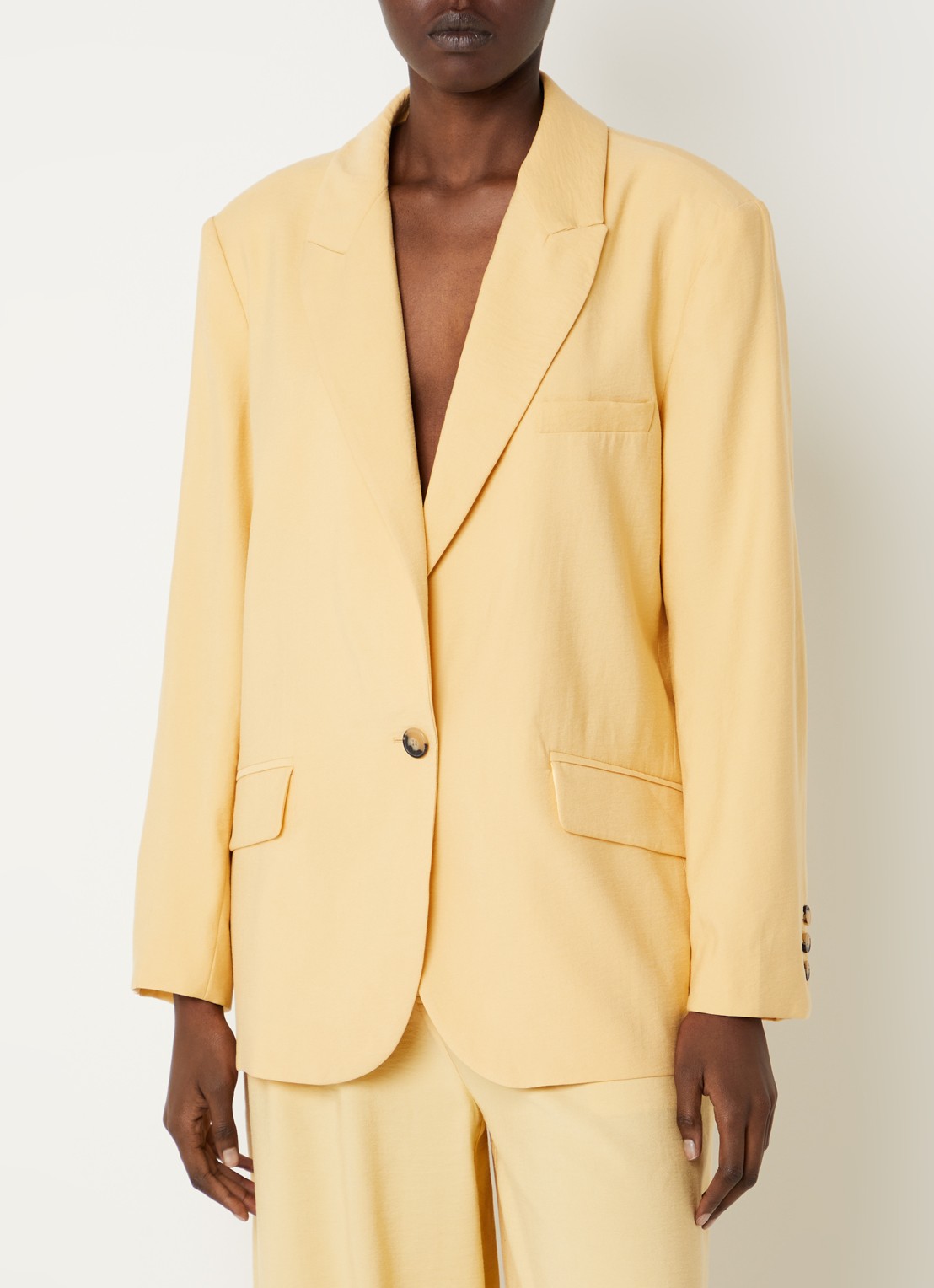 ba&sh Dalena blazer met klepzakken - detail 2 geel