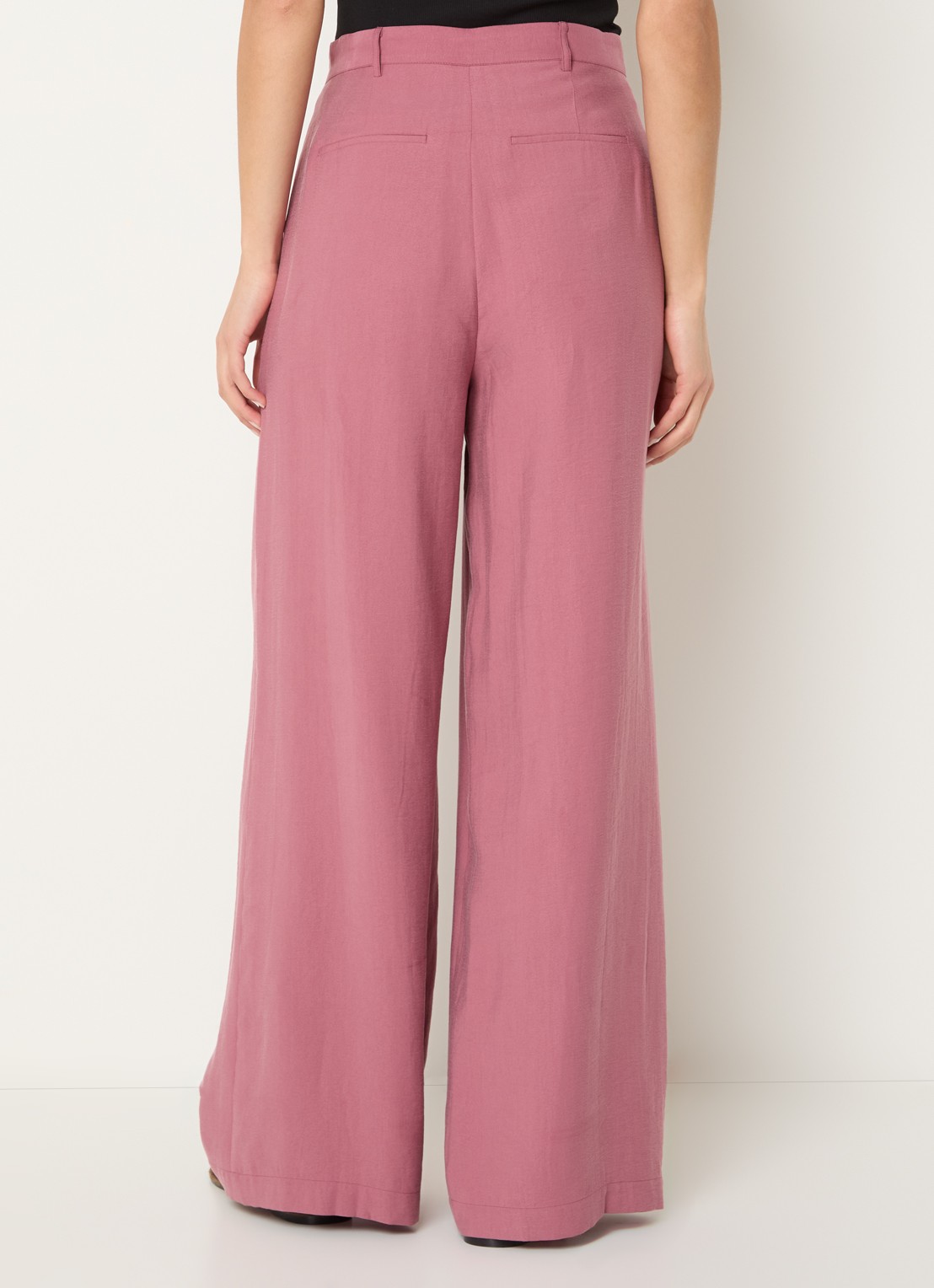 ba&sh Deana high waist wide leg pantalon met steekzakken - achterkant roze