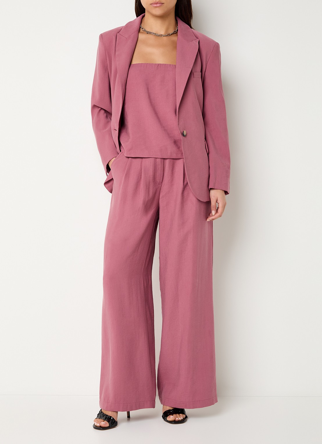 ba&sh Deborah strapless top  - voorkant 3 roze