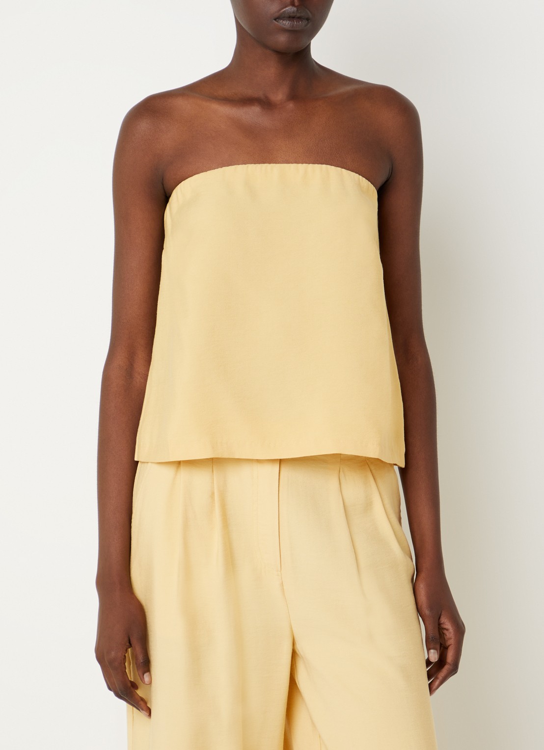 ba&sh Deborah strapless top  - detail geel