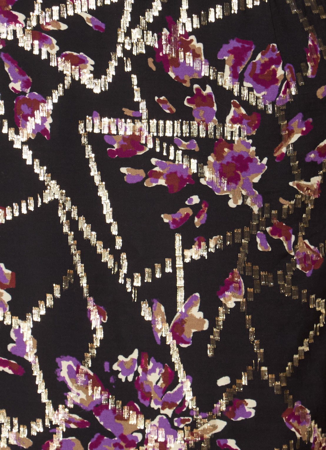 ba&sh Dola mini tuniekjurk in zijdeblend met print en lurex - detail 5 zwart