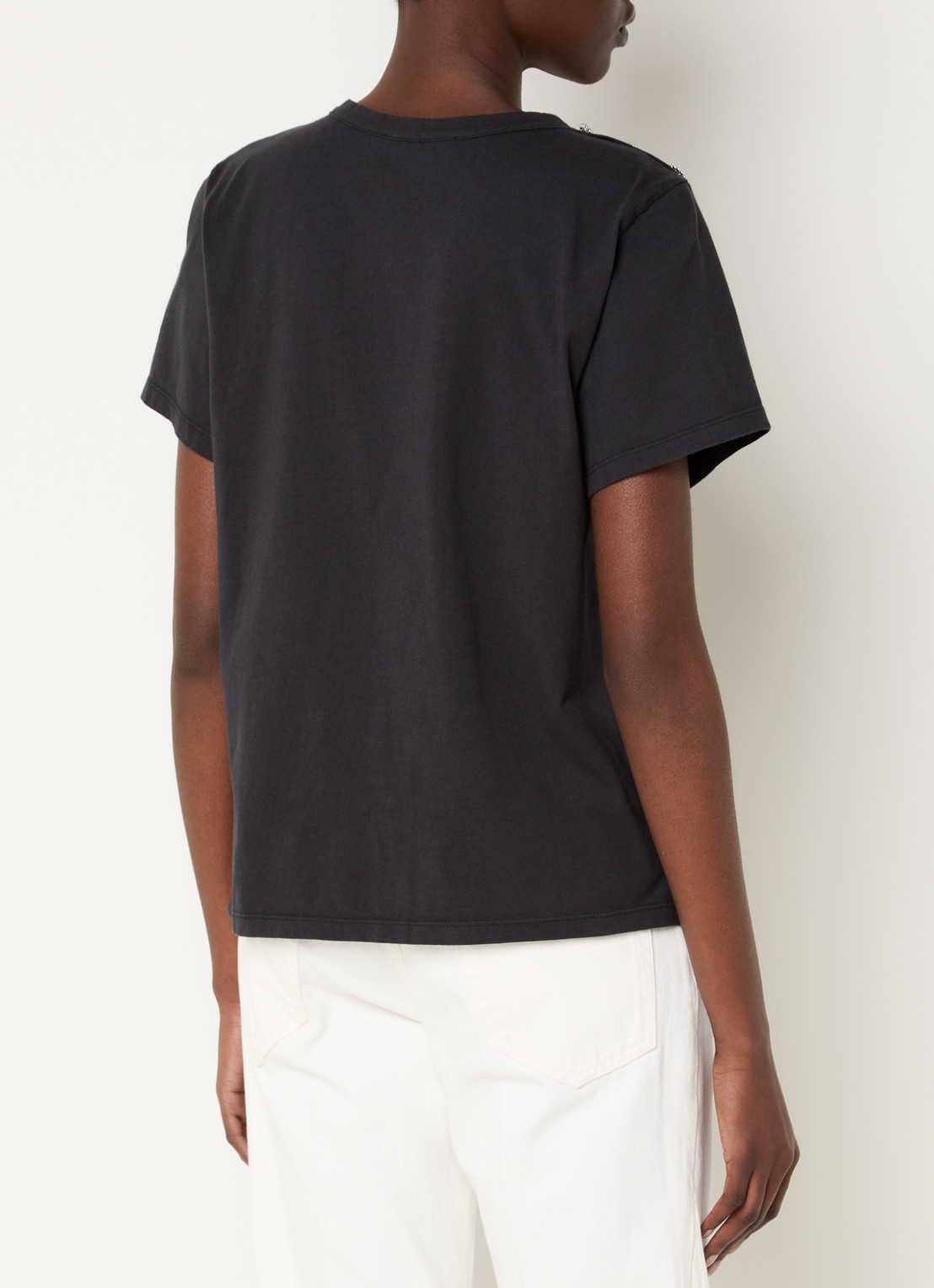 ba&sh Elmer T-shirt met sierknopen - achterkant 2 antraciet