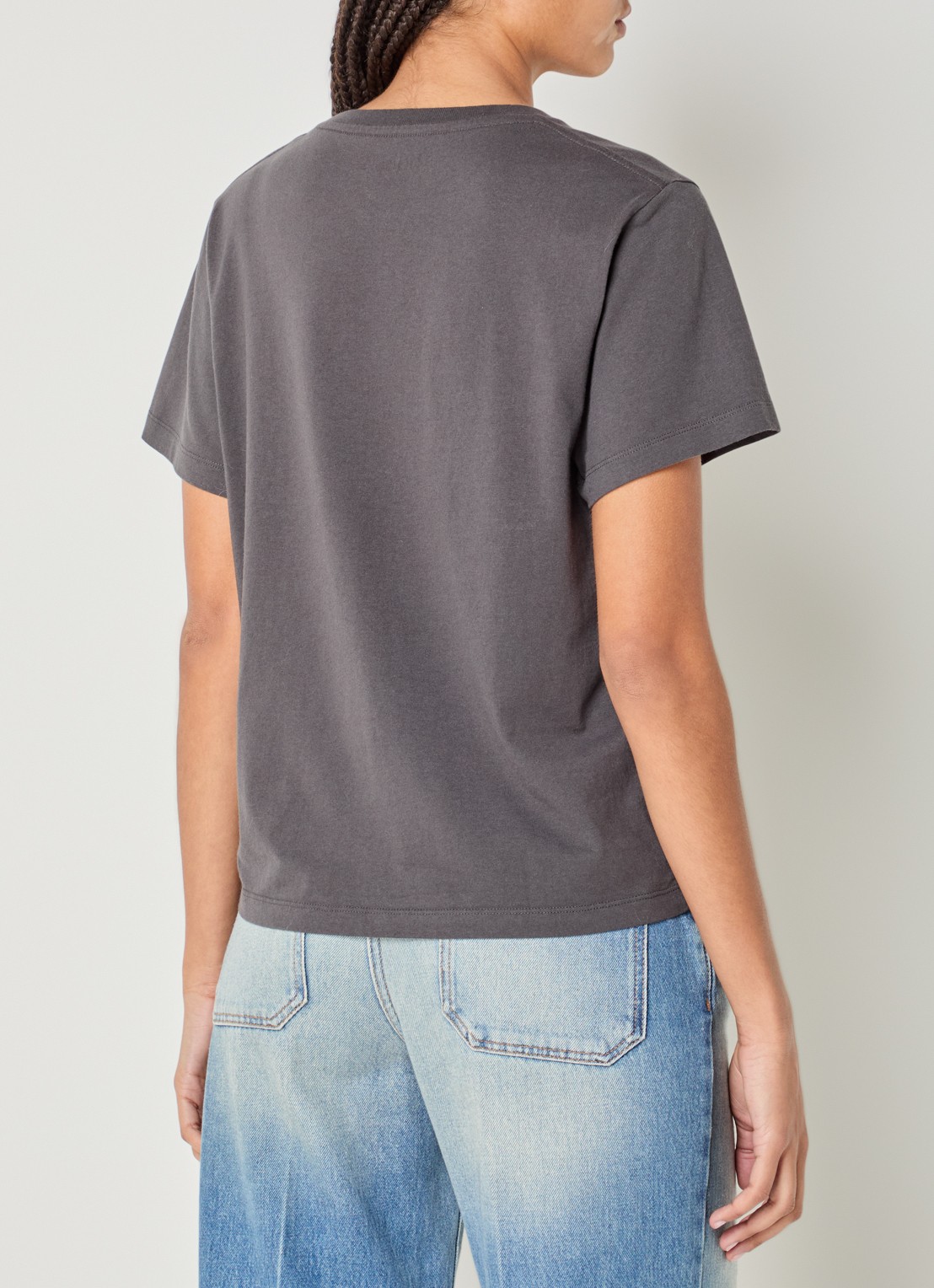 ba&sh Erave T-shirt met logoprint - achterkant antraciet