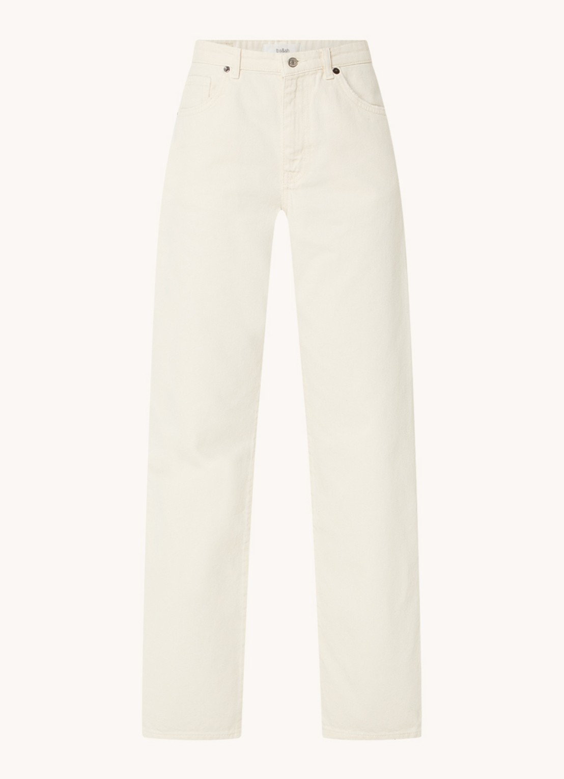 ba&sh Erell high waist straight leg jeans met gekleurde wassing - voorkant gebroken wit