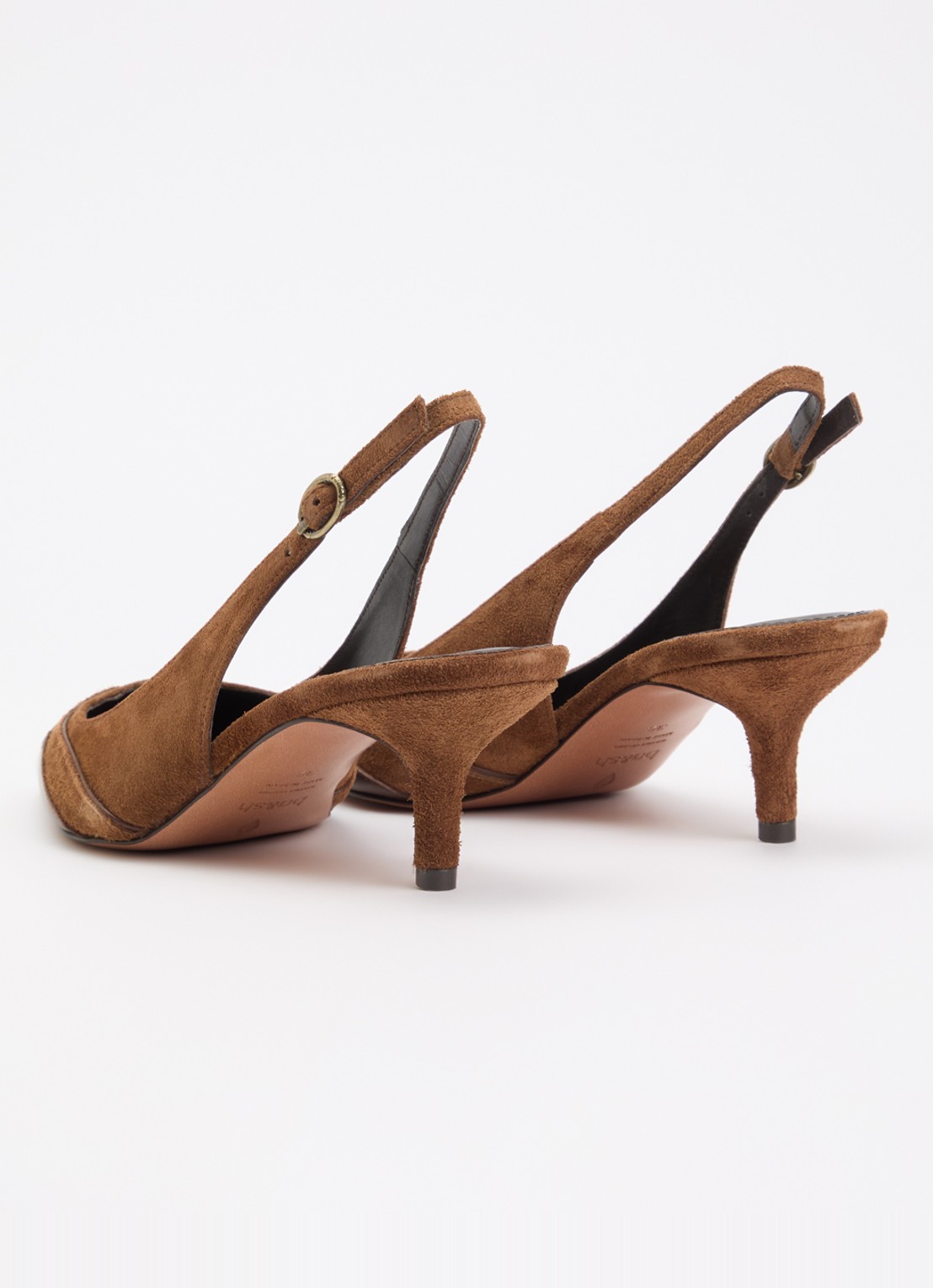 ba&sh Escarpins Casta slingback van suède - achterkant 2 bruin