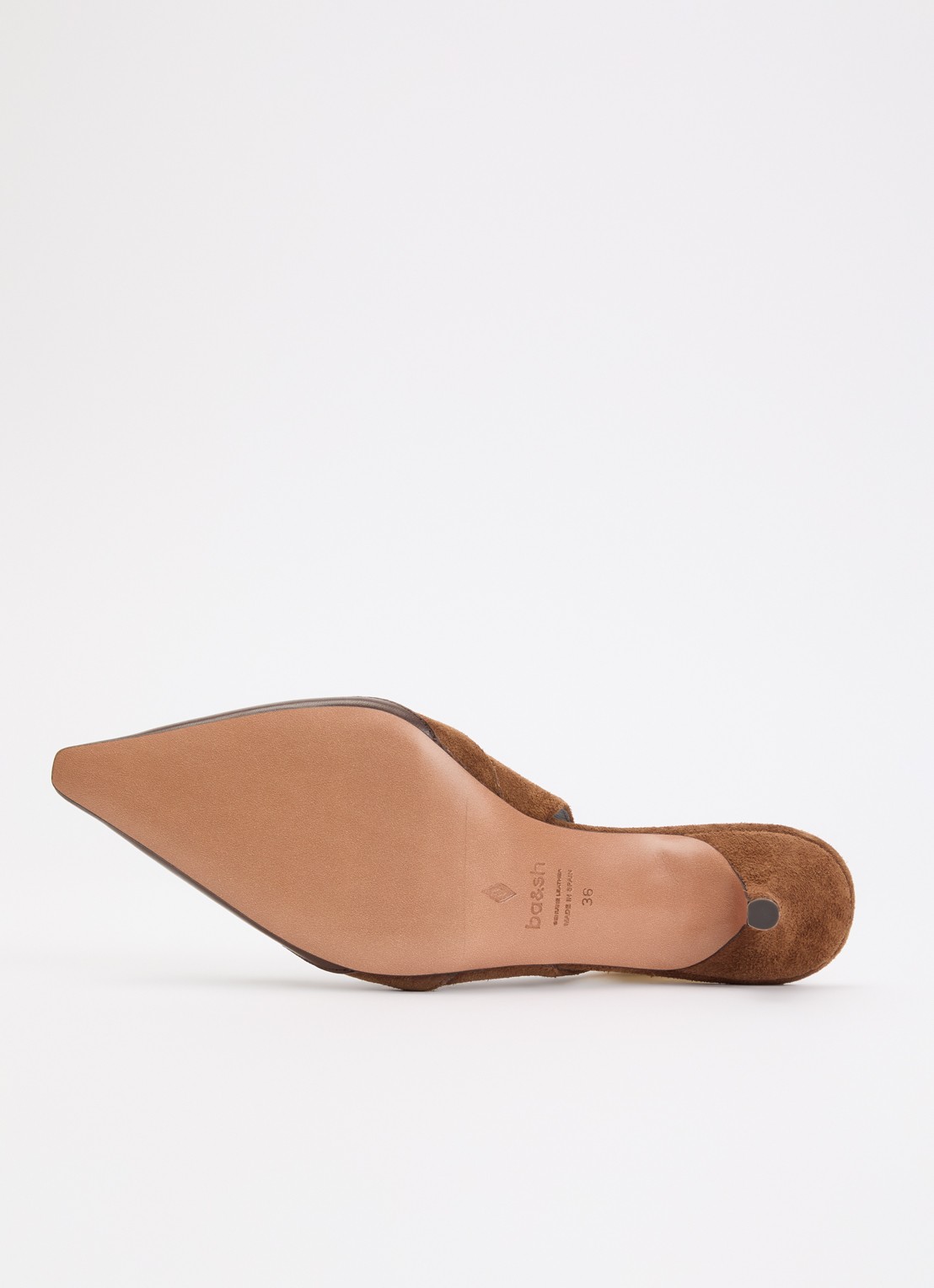 ba&sh Escarpins Casta slingback van suède - detail 5 bruin