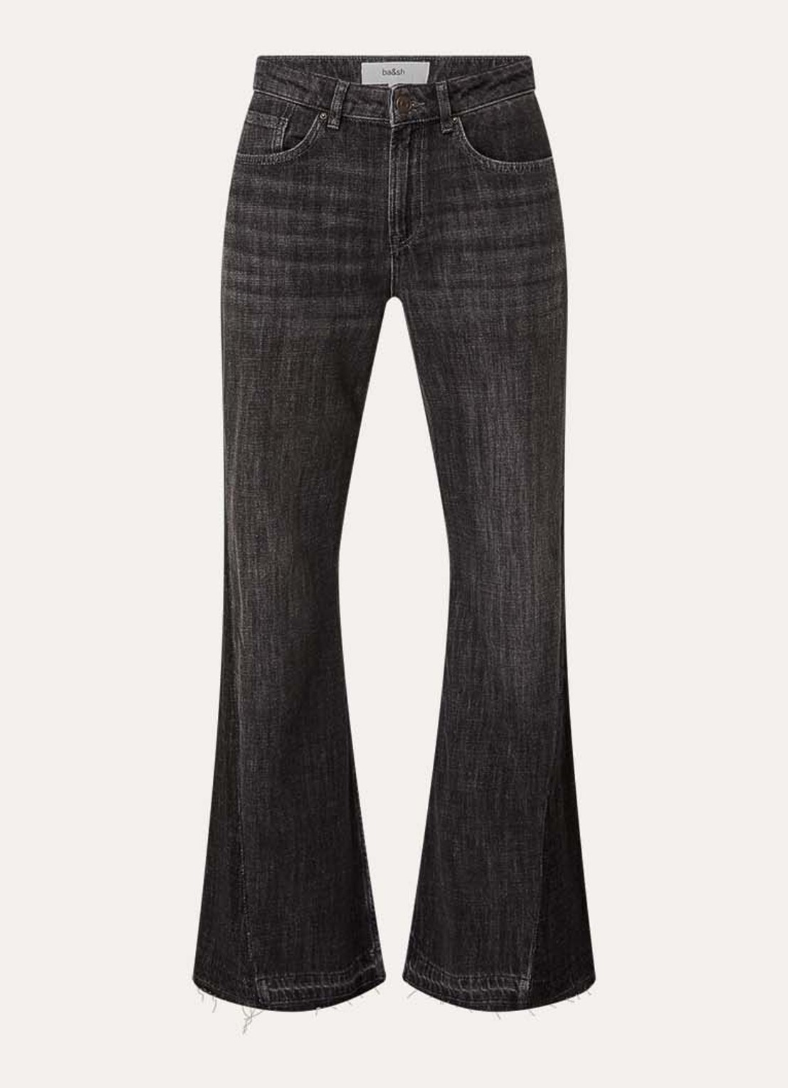 ba&sh Fadou high waist flared jeans met gekleurde wassing - voorkant 3 donkergrijs