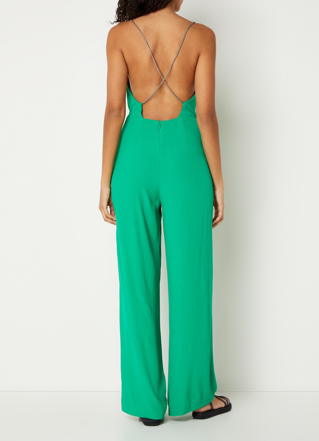 ba&sh Fifia loose fit jumpsuit met rugdecolleté  - achterkant 4 groen