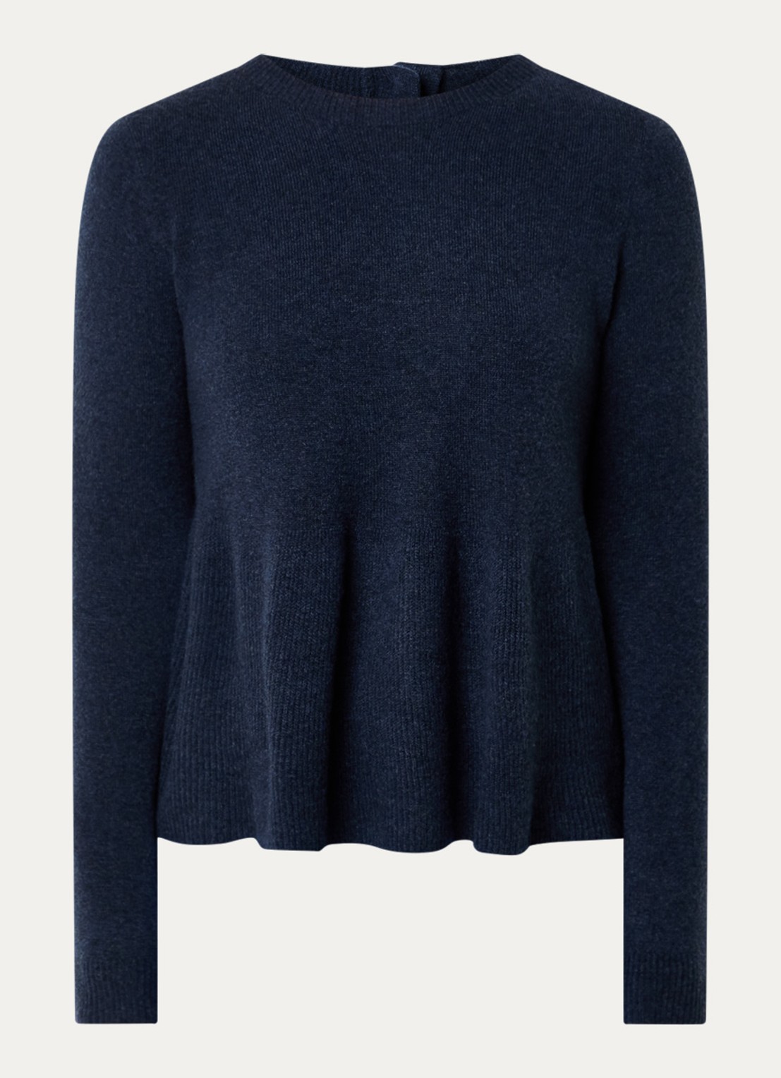 ba&sh Fijngebreide trui in wolblend - voorkant 3 donkerblauw