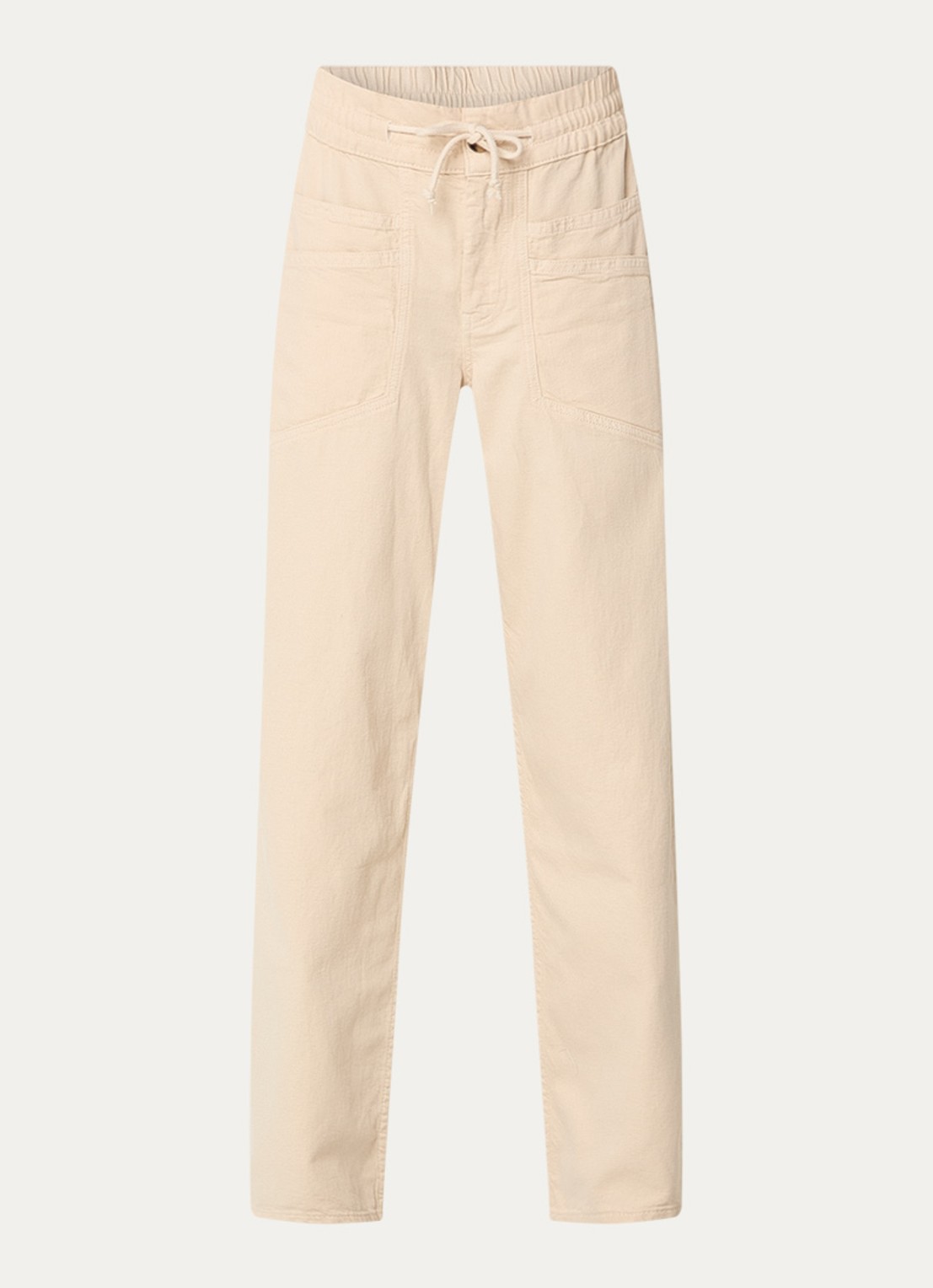 ba&sh Fima high waist straight fit broek met steekzakken - voorkant 2 gebroken wit