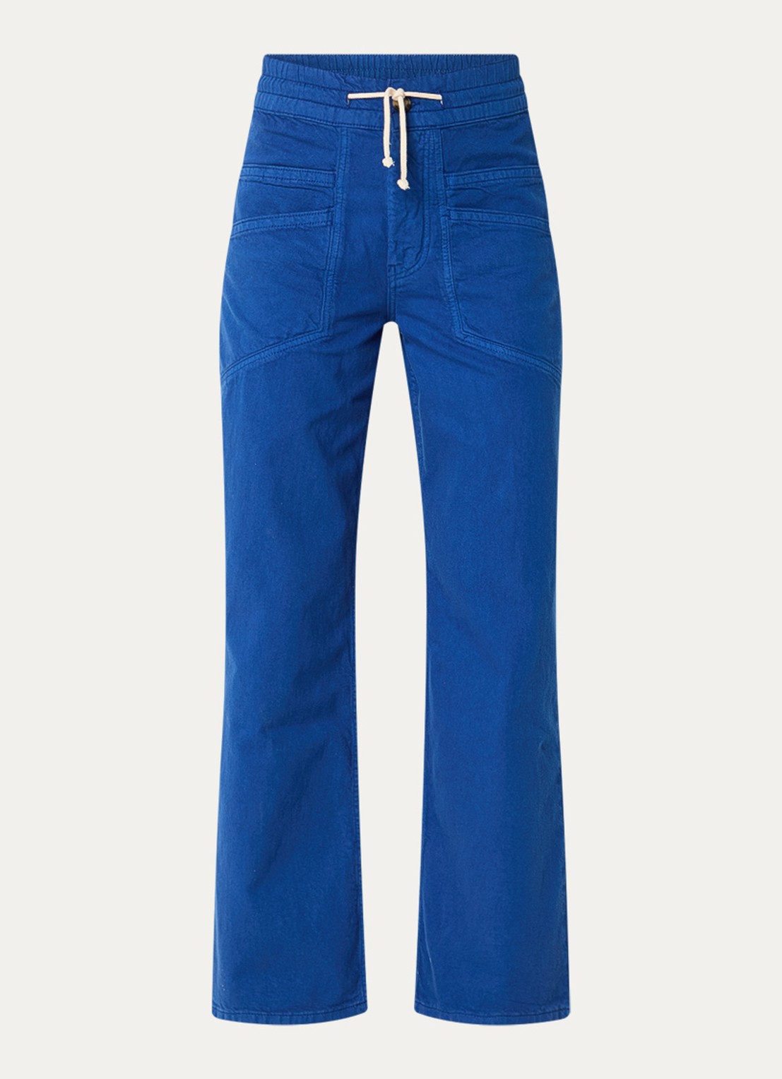ba&sh Fima high waist straight leg broek met steekzakken - voorkant 2 blauw