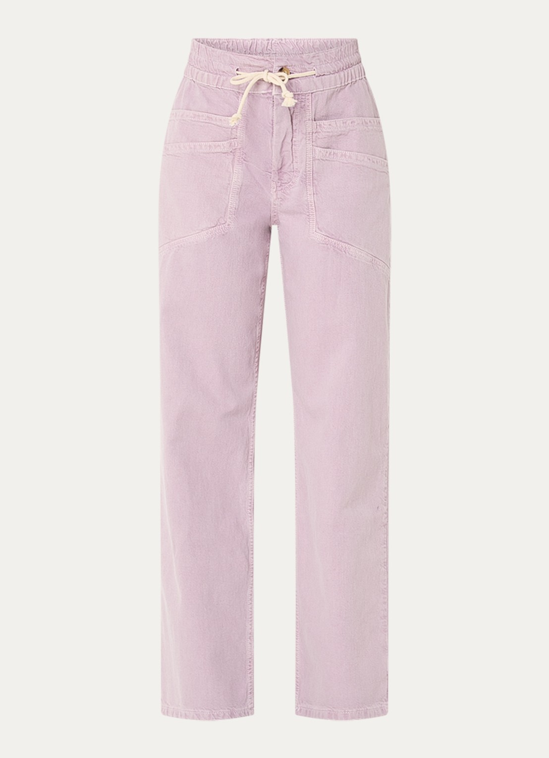 ba&sh Fima high waist straight leg broek met steekzakken - voorkant 2 lichtpaars