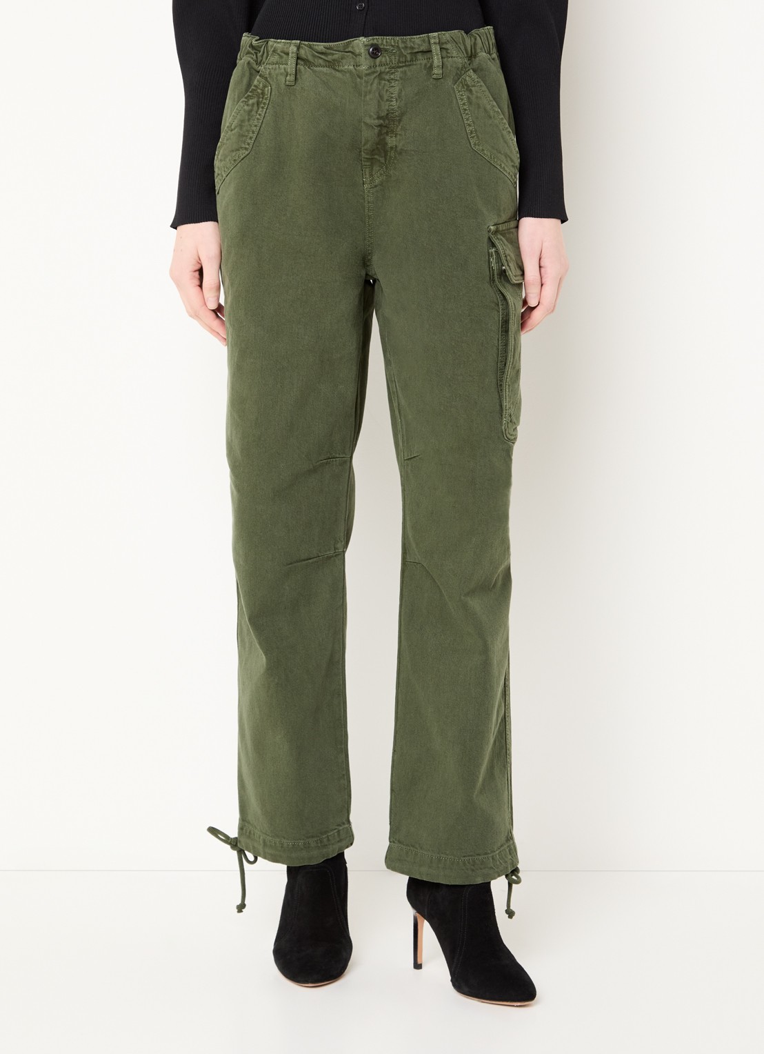 ba&sh Fino high waist tapered jeans met gekleurde wassing - detail 4 khaki