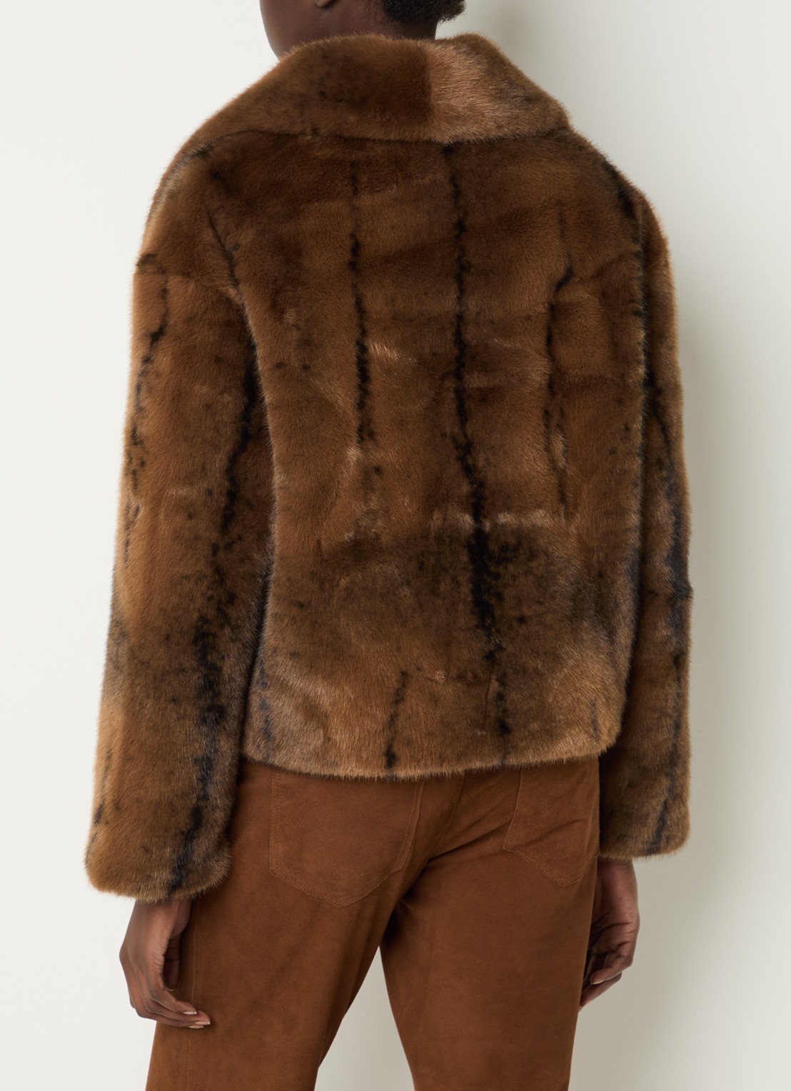 ba&sh Foxy mantel van imitatiebont met steekzakken - achterkant 2 bruin