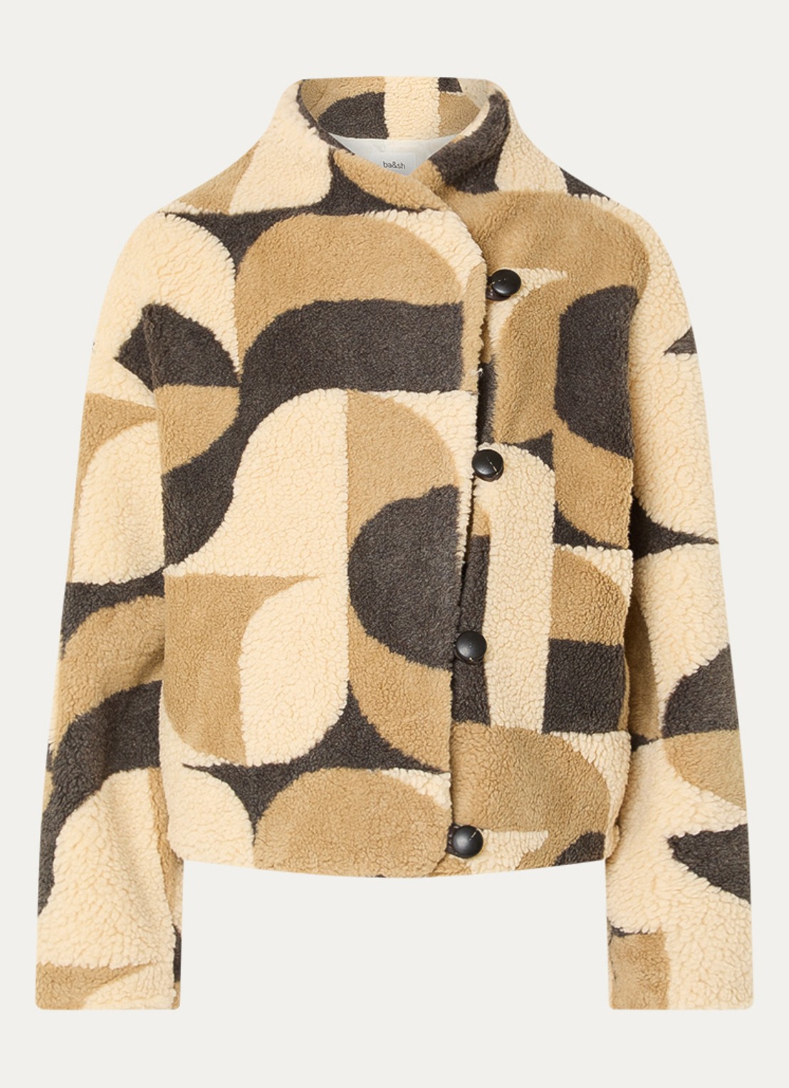 ba&sh Futura jack van teddy met print - voorkant 3 creme