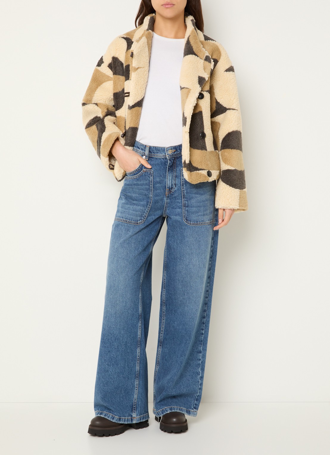 ba&sh Futura jack van teddy met print - voorkant 4 creme