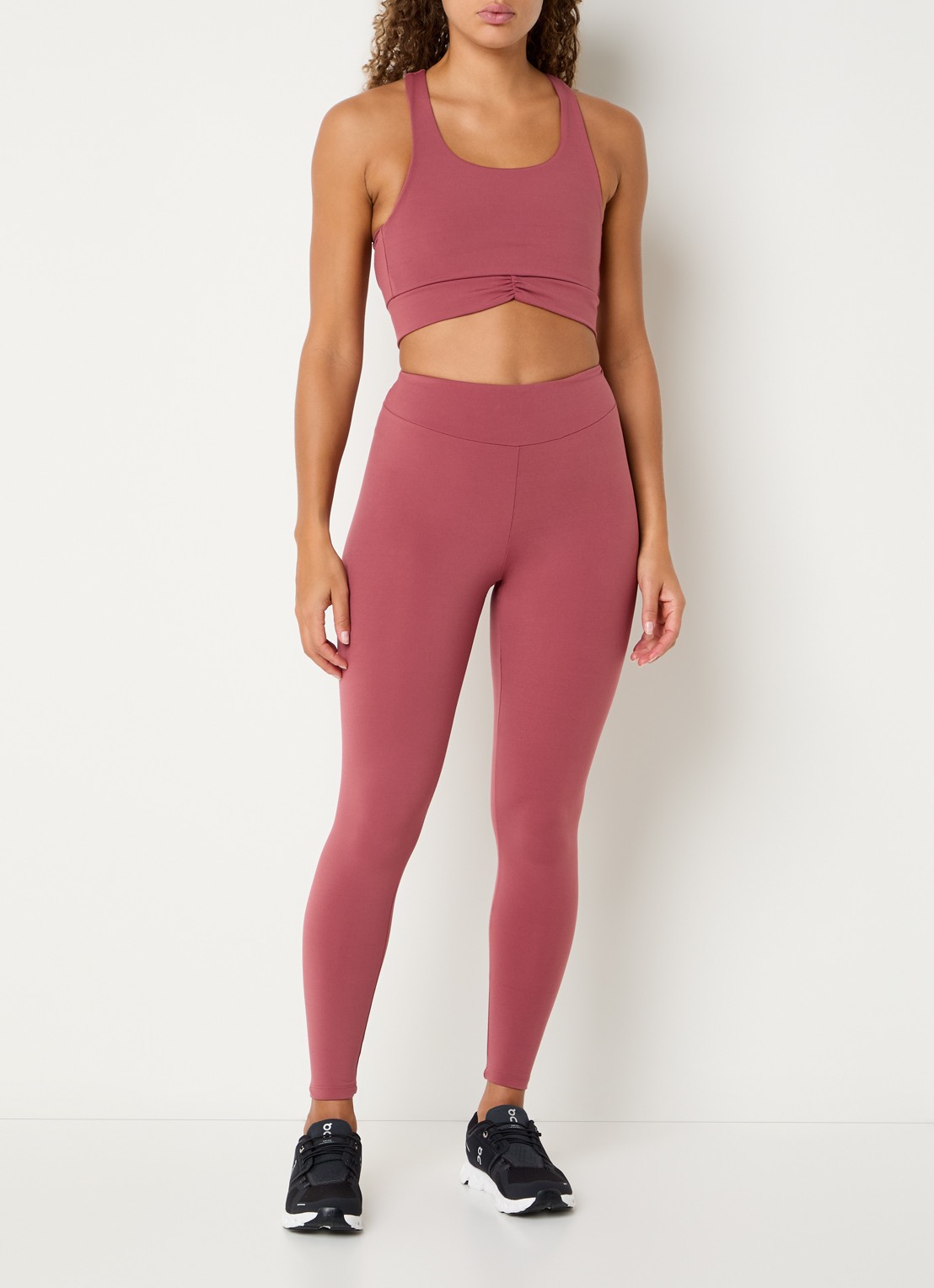 ba&sh Gabou high waist trainingslegging met logo - voorkant 5 cranberryrood