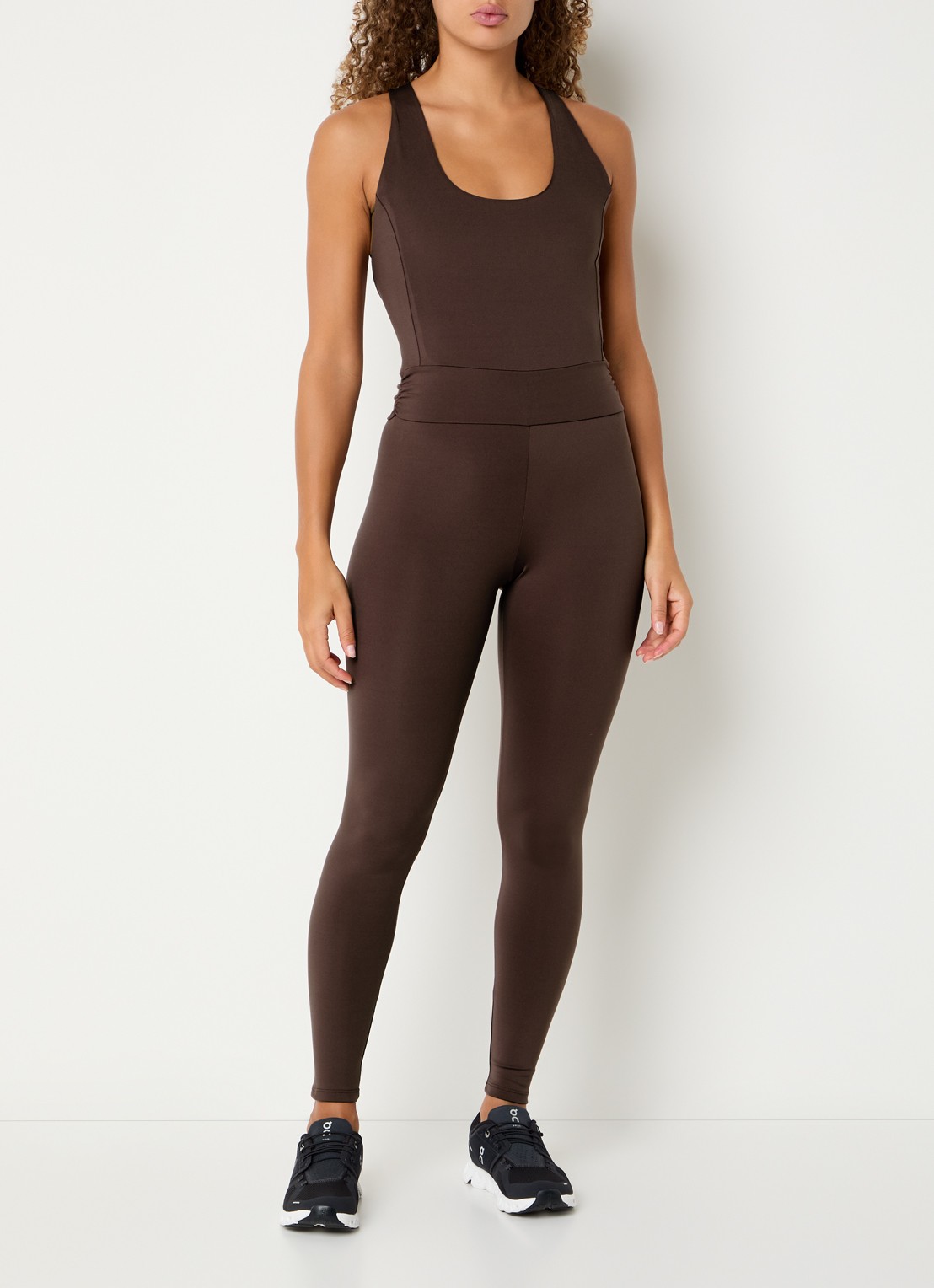 ba&sh Ginna skinny fit jumpsuit met rugdecolleté - achterkant 4 bruin
