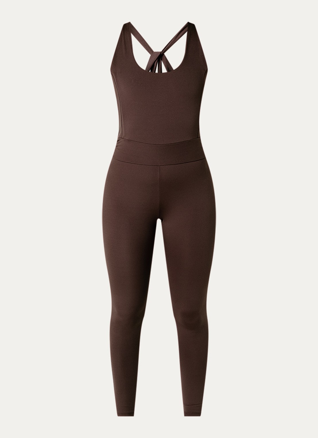 ba&sh Ginna skinny fit jumpsuit met rugdecolleté - voorkant bruin