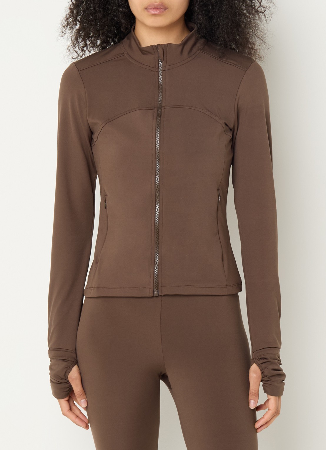 ba&sh Gladys sweatvest met ritszakken - detail 3 bruin