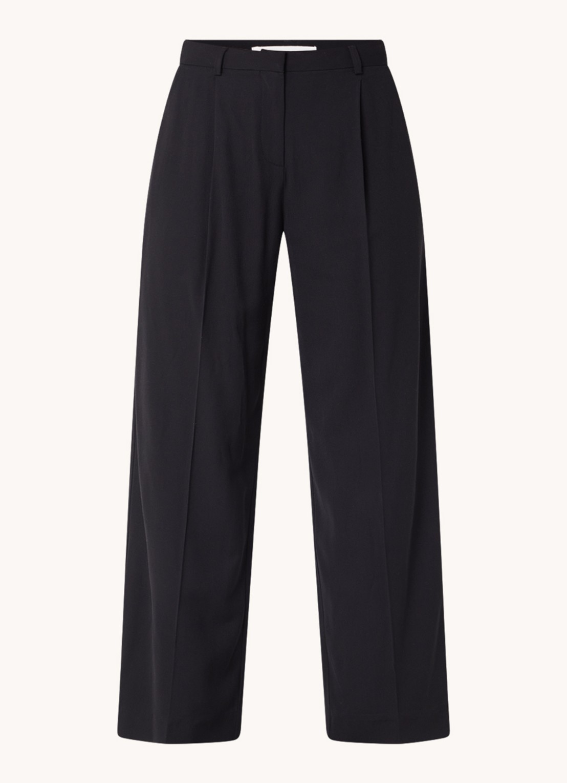 ba&sh Gona high waist wide fit pantalon met plooidetail - voorkant zwart