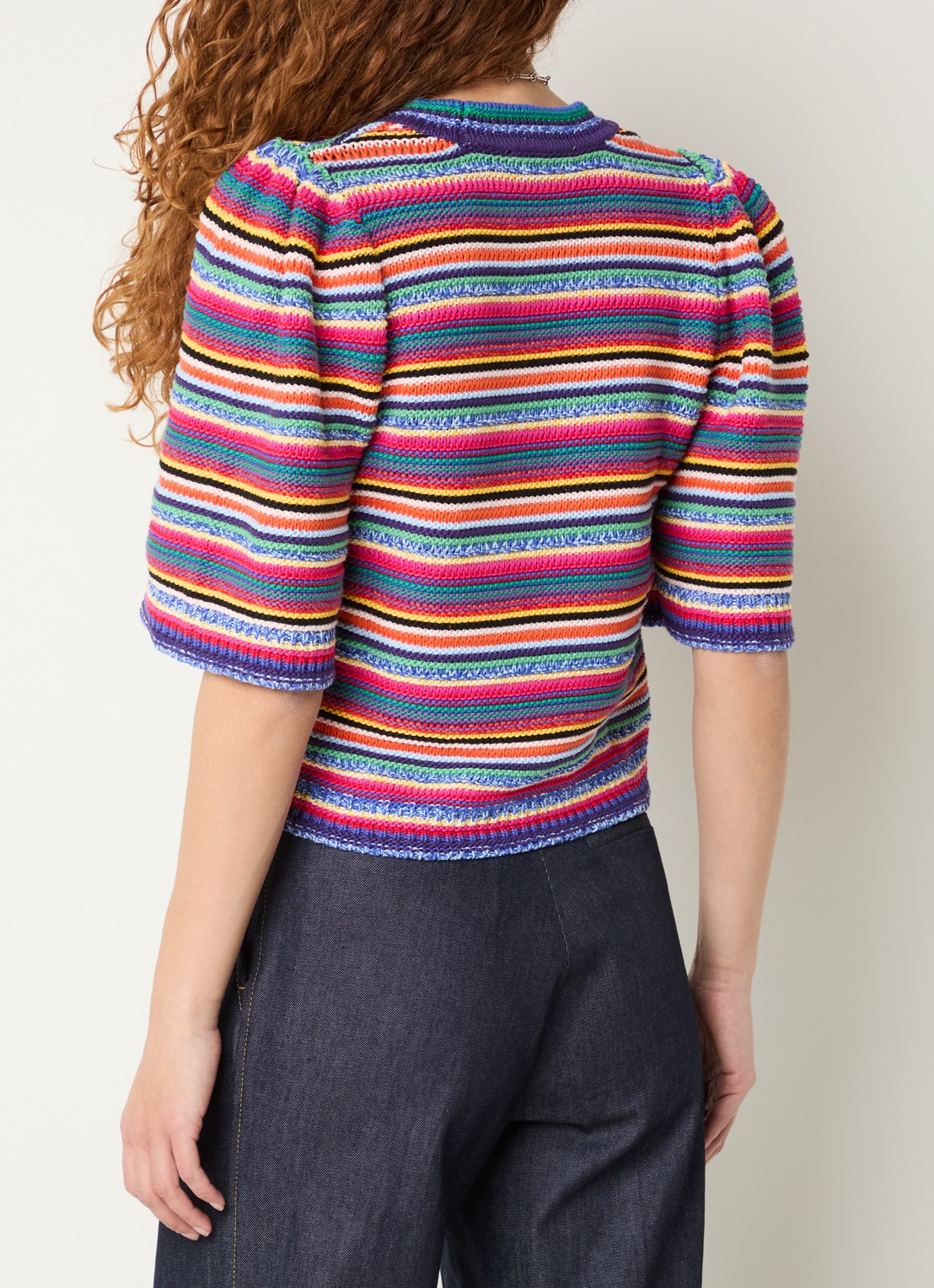 ba&sh Grofgebreide top met streepprint - achterkant 4 multicolor